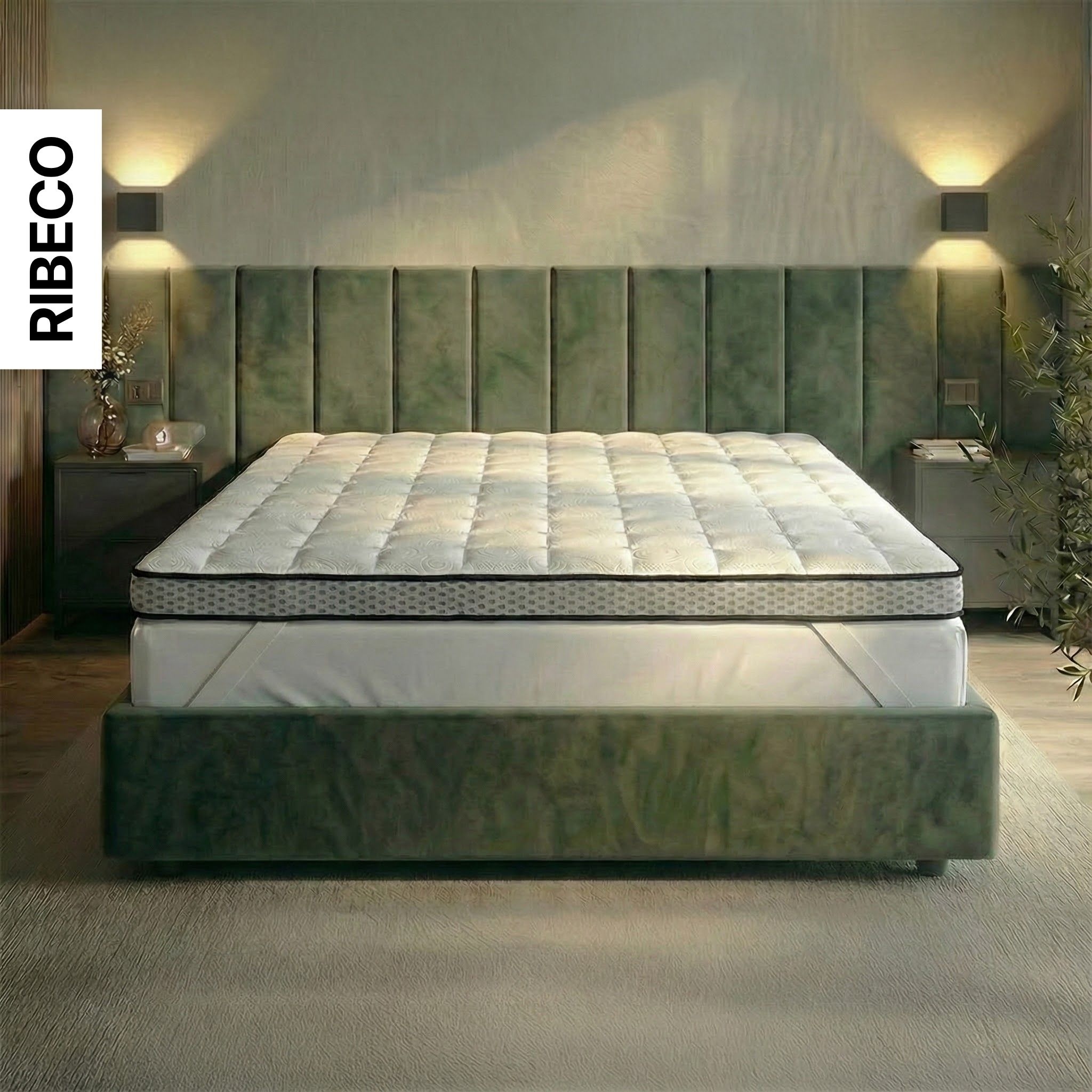 RIBECO Topper "Aaron, Topper 90x200 cm,180x200 cm" Matratze, Boxspringbett geeignet, ergonomisch, Made in EU