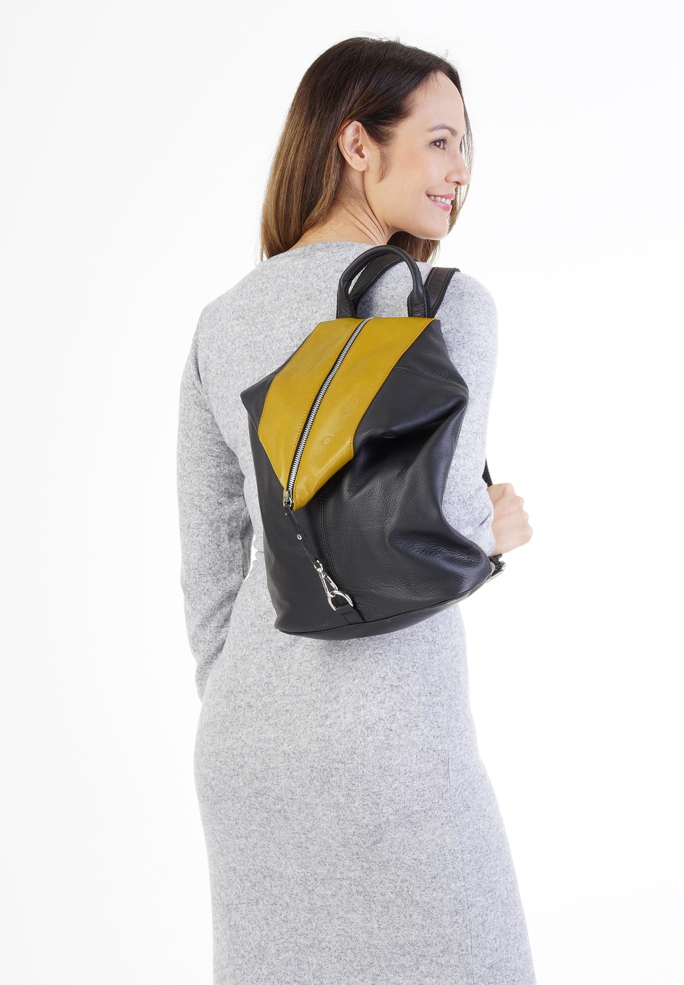 Cluty Cityrucksack "CLUTY Damen echt Leder, Made in Italy" echt Leder, Made in Italy