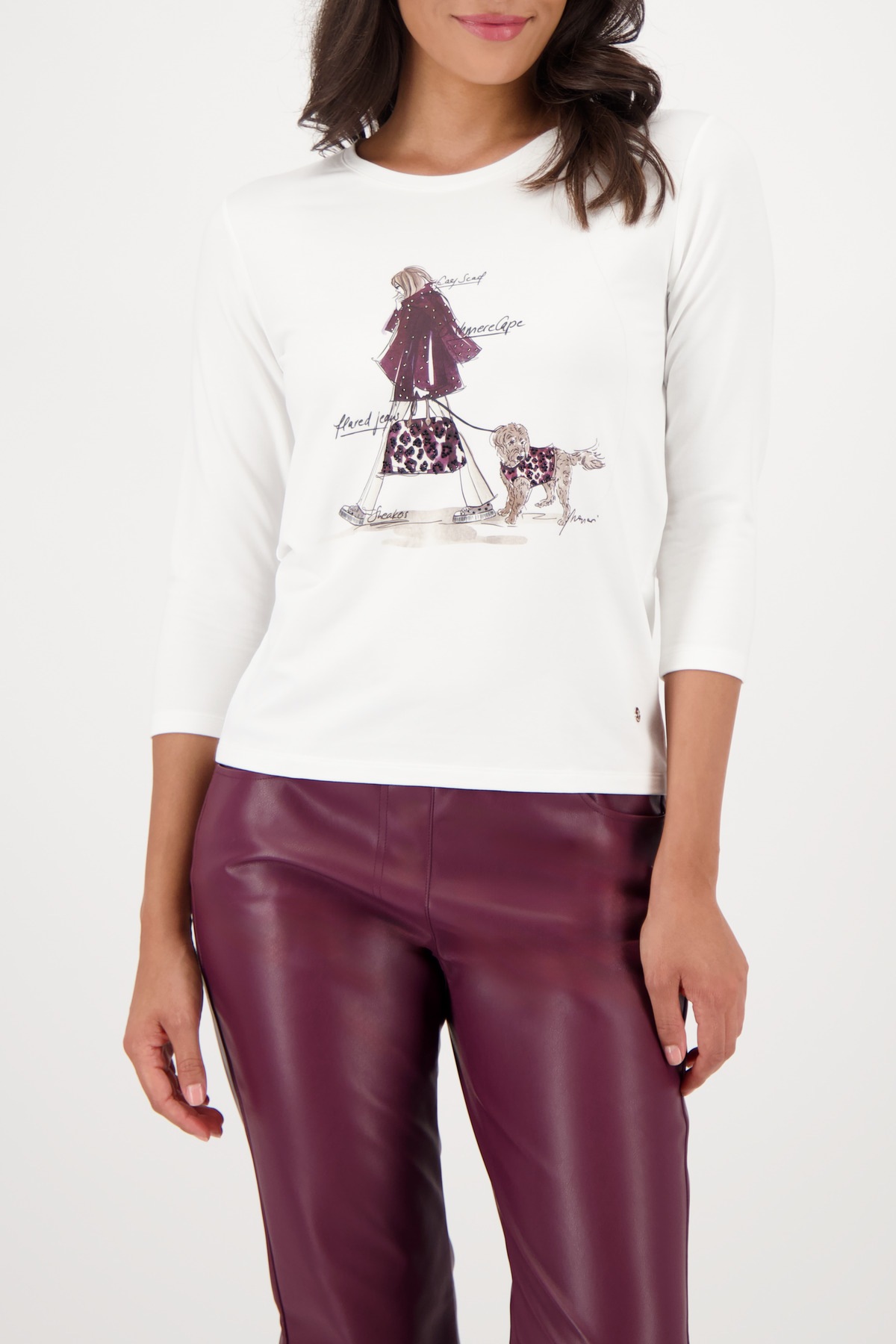 Monari 3/4-Arm-Shirt »Shirt Frau + Hund« Regular fit mit Rundhalsausschnitt
