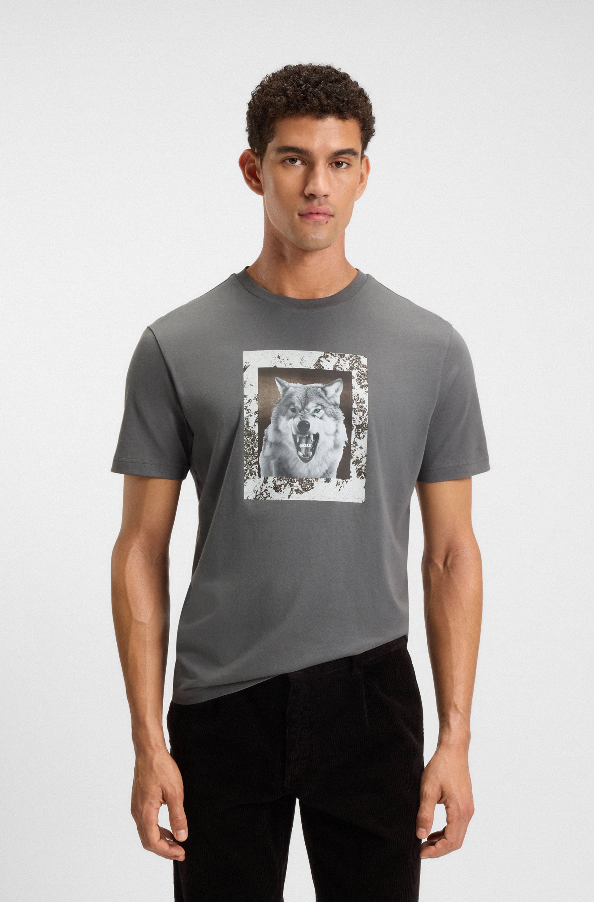 BOSS ORANGE T-Shirt »Te lupo« runder Ausschnitt, regular fit, Fotodruck