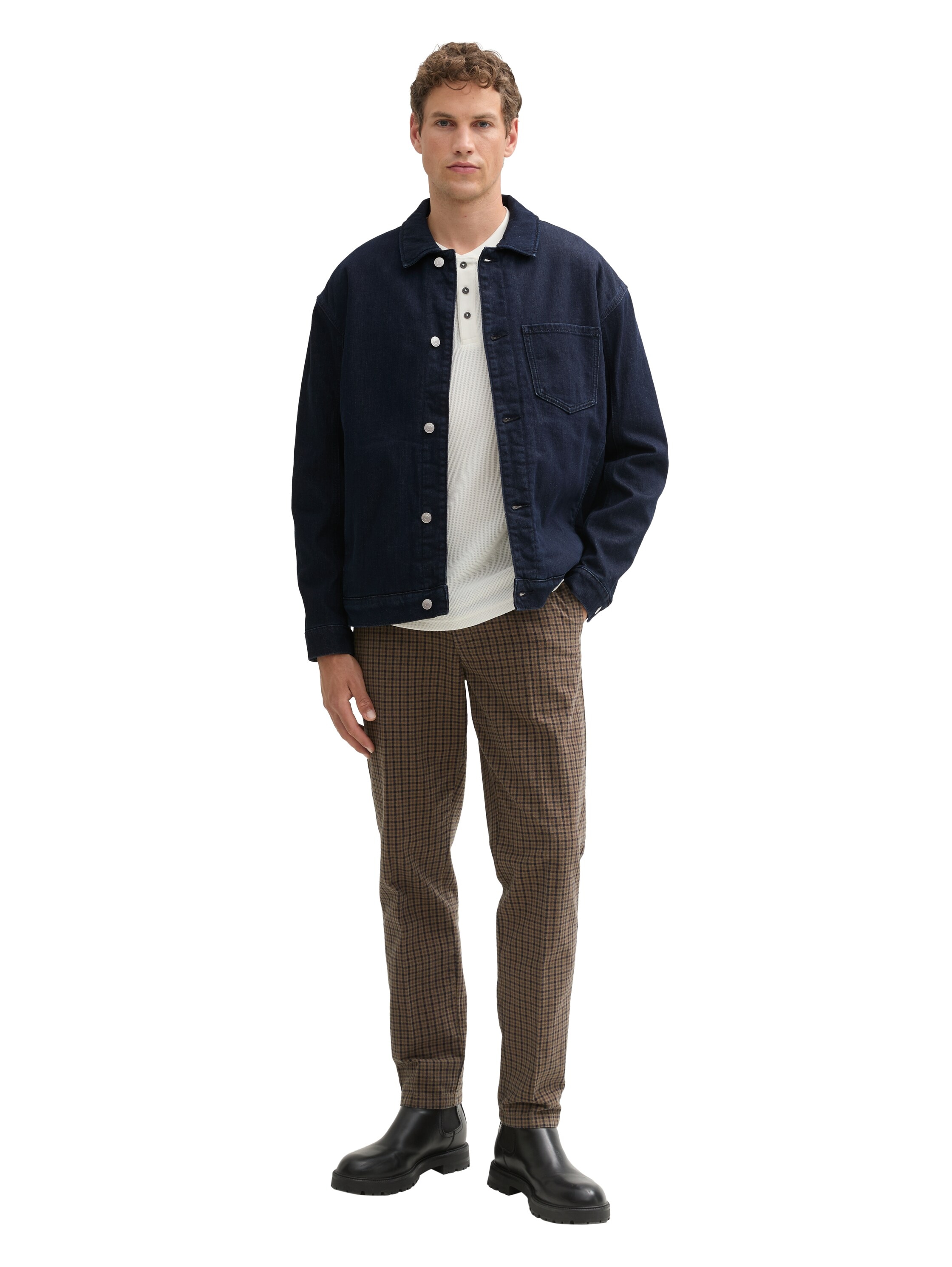 TOM TAILOR Denim Jeansjacke, ohne Kapuze, mit Teddyfutter