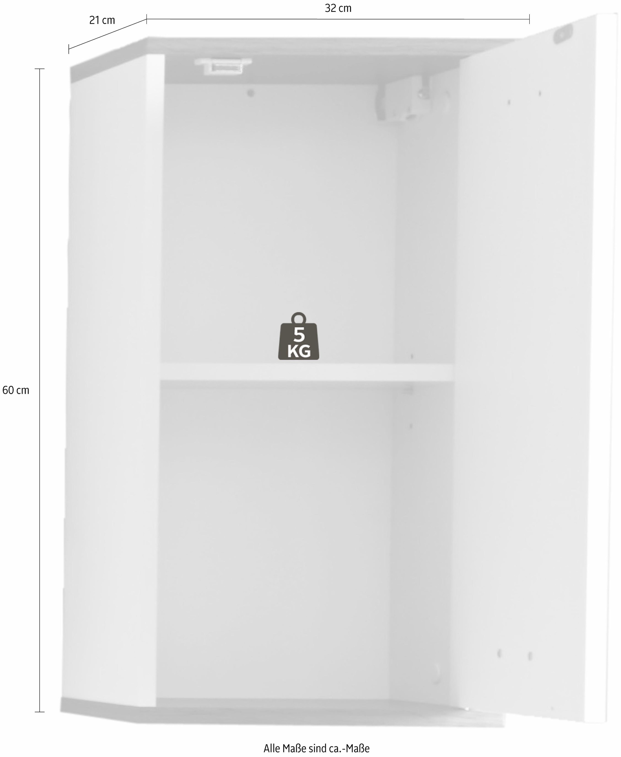 welltime Hängeschrank »Sanremo«, Badschrank mit 2 Fächern in Weiss/Rauchsilberfarben - (B/T/H) 32/21/60 cm