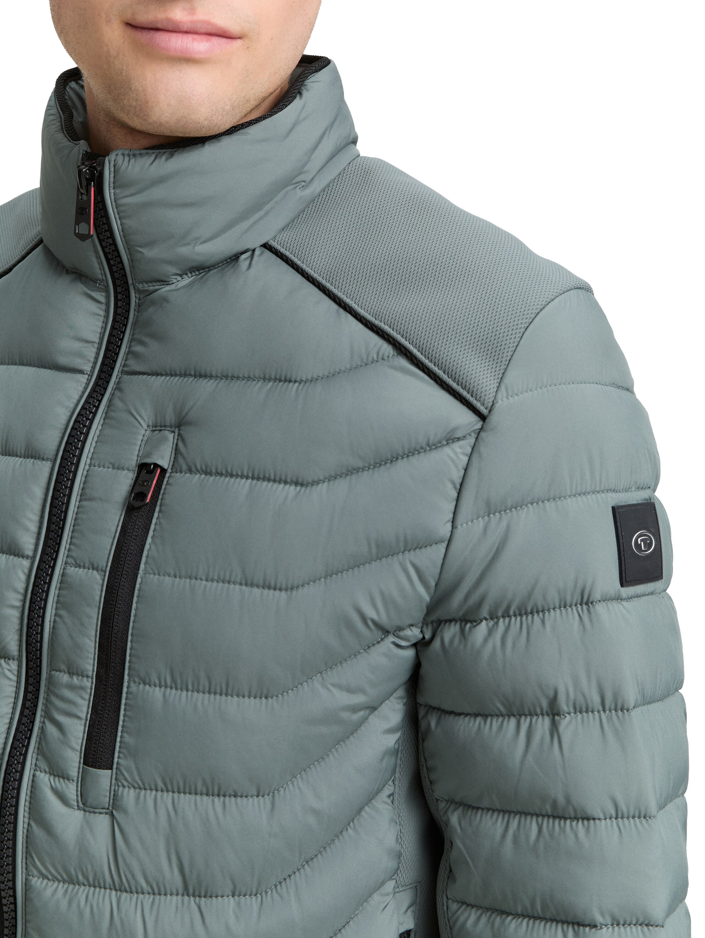 TOM TAILOR Steppjacke, ohne Kapuze, mit Logo Stickerei