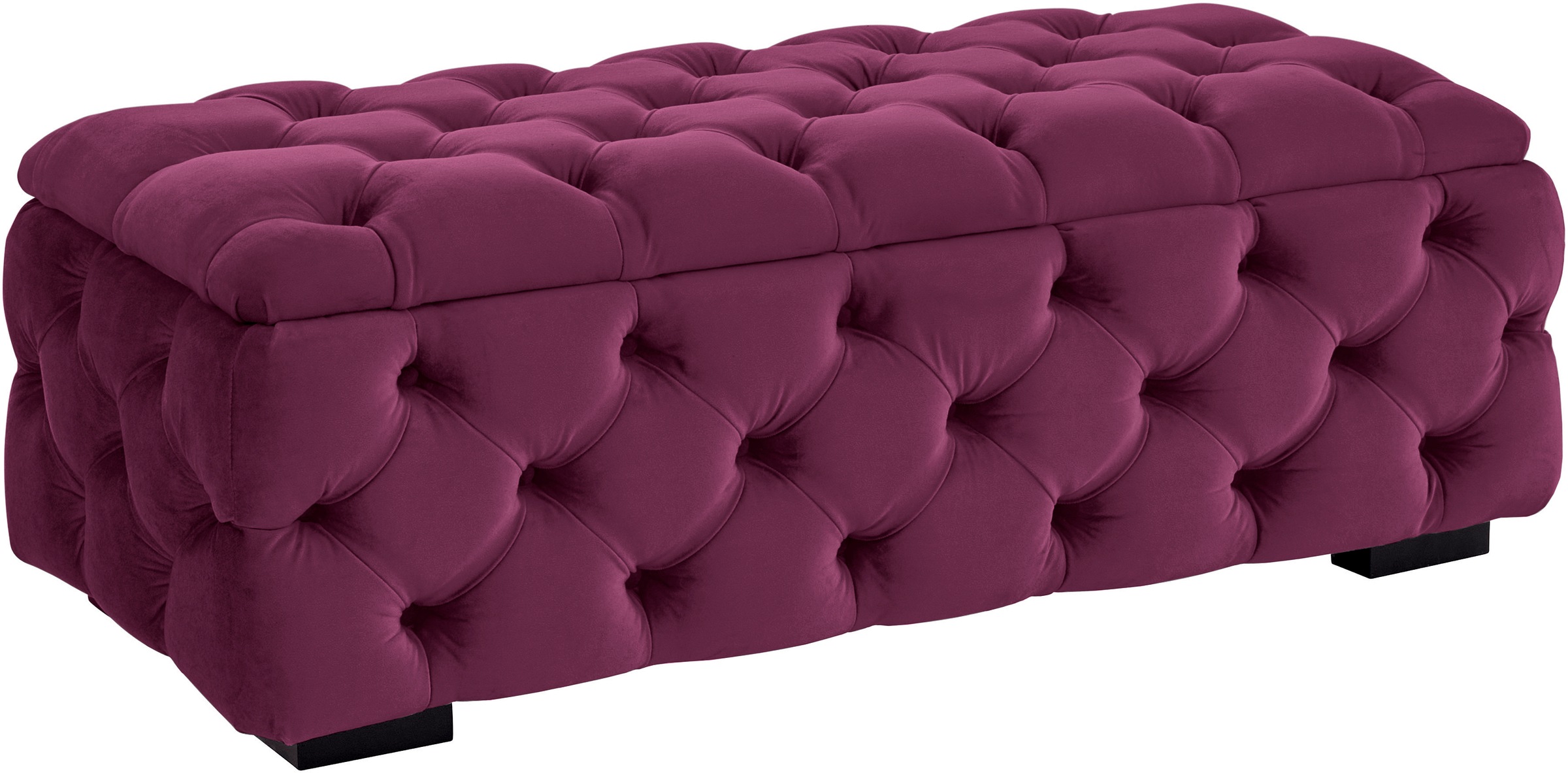 Home affaire Polsterhocker »KALINA, hochwertige Knopfheftung, B/T/H: 120/55/45 cm«, mit Staufach und innenliegenden Laschen zur besseren Aufbewahrung