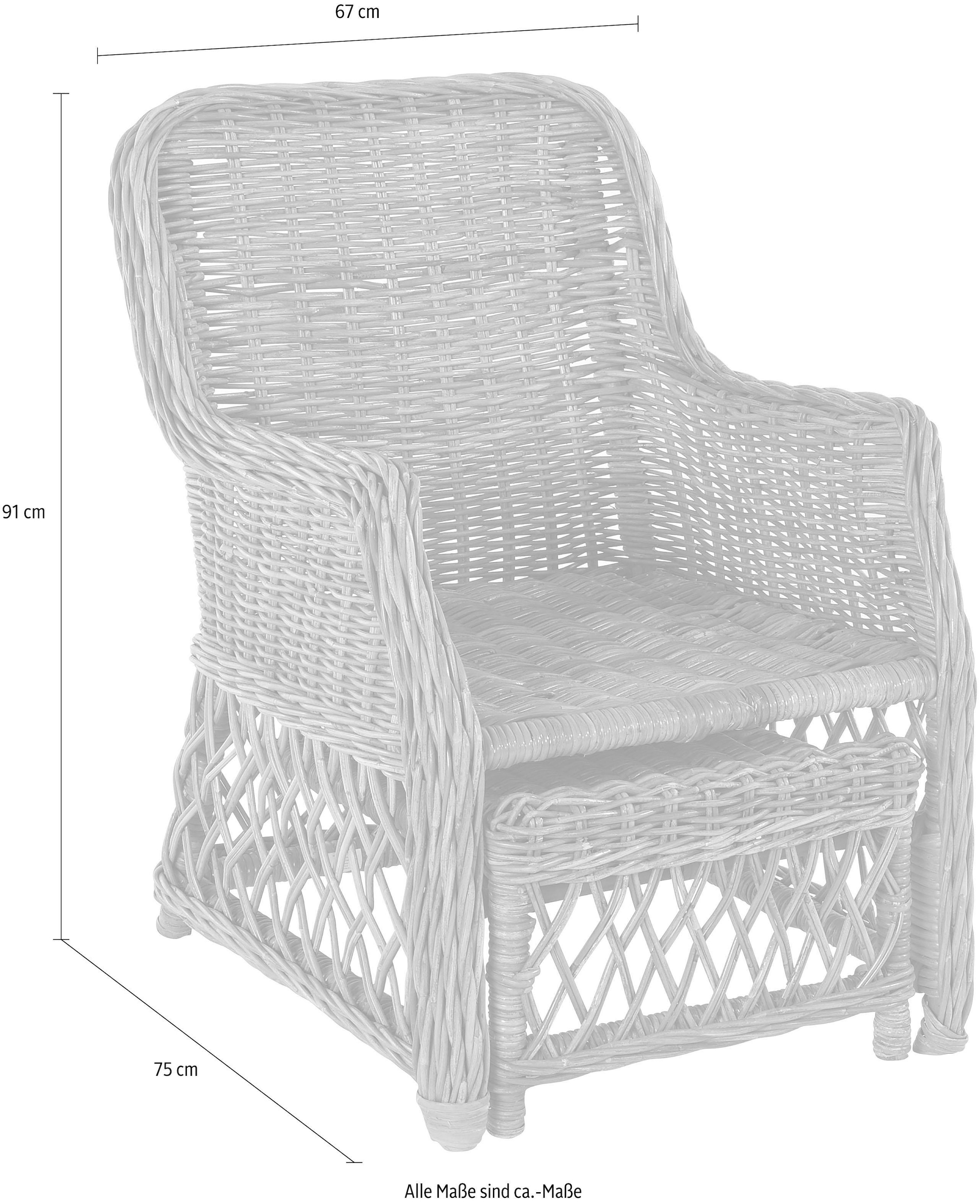 Home affaire Rattanstuhl, Handarbeit, Masse (B/T/H): (67/75/91)