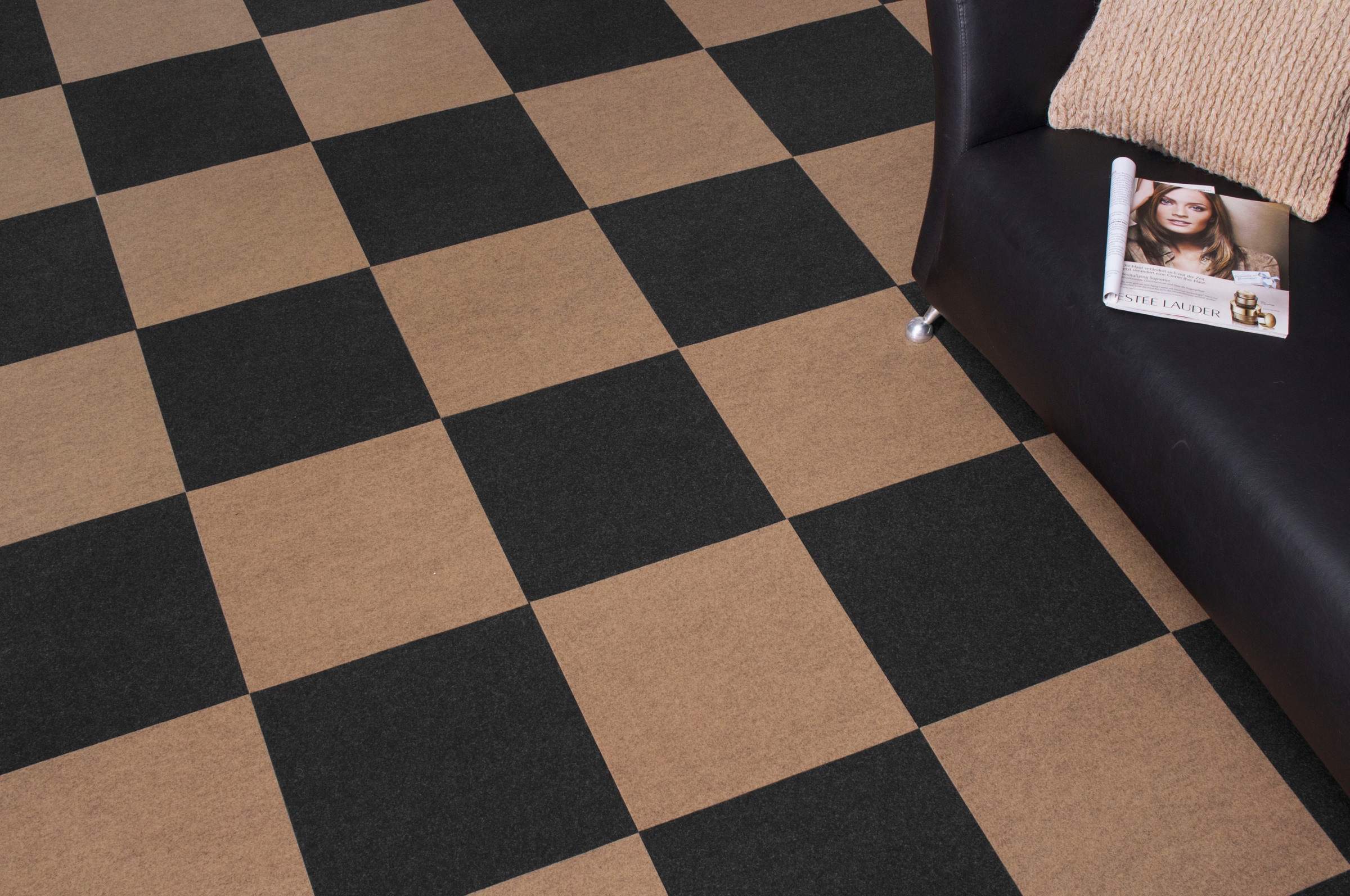 Andiamo Teppichfliese "Abbo, selbstklebend, Gesamthöhe 4 mm" quadratisch Bodenschutz, quadaratisch 40x40 cm, 25er Set, 50er Set, 100er Set
