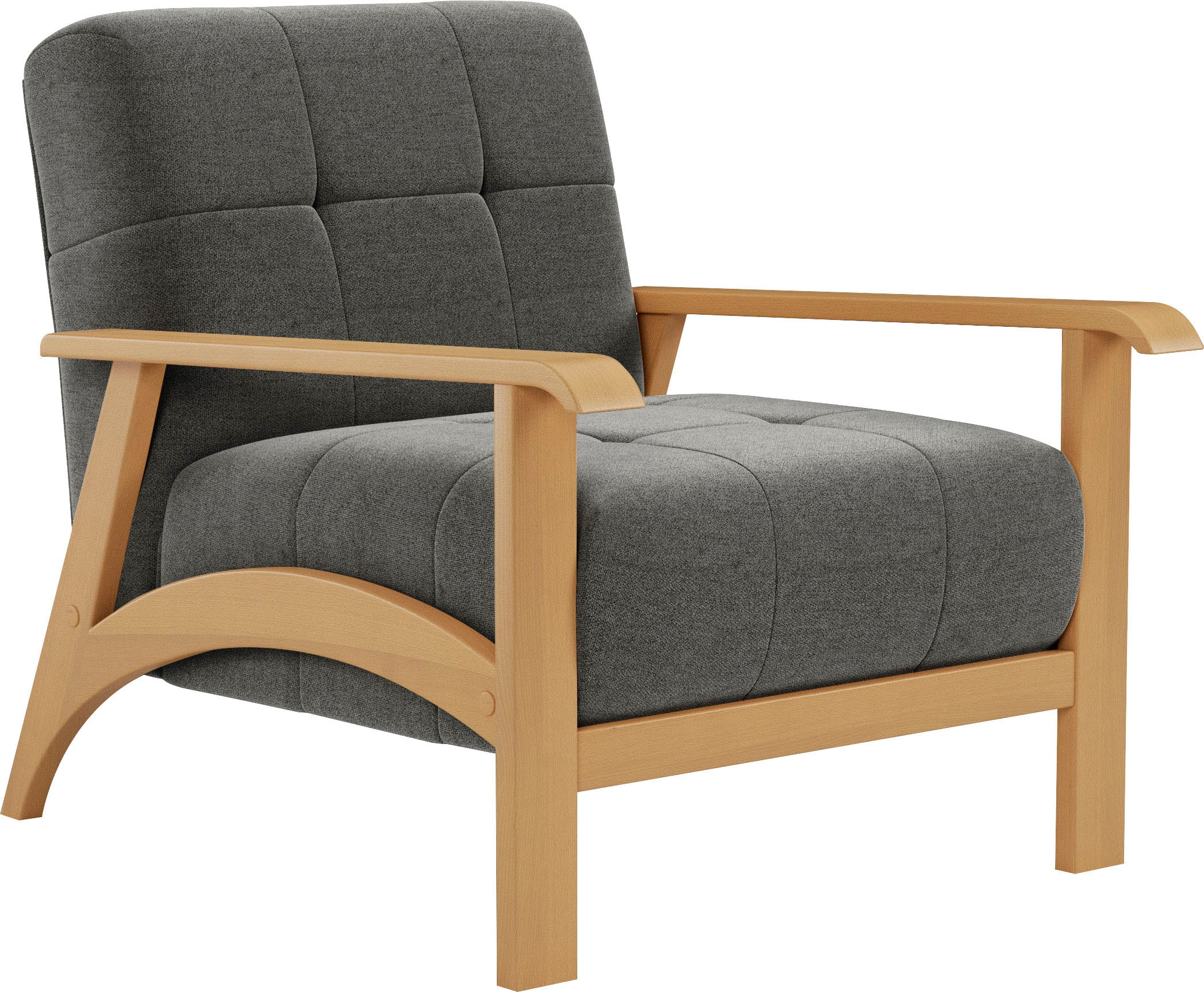 sit&more Sessel »Billund«, Armlehnen aus eichefarbigem Buchenholz, verschiedene Bezüge und Farben