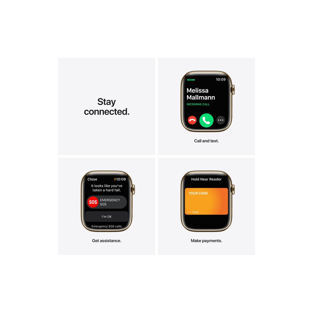 Apple Smartwatch »Serie 7, GPS, 45 mm Edelstahlgehäuse mit Milanaise-Armband«, (Watch OS MKJY3FD/A)