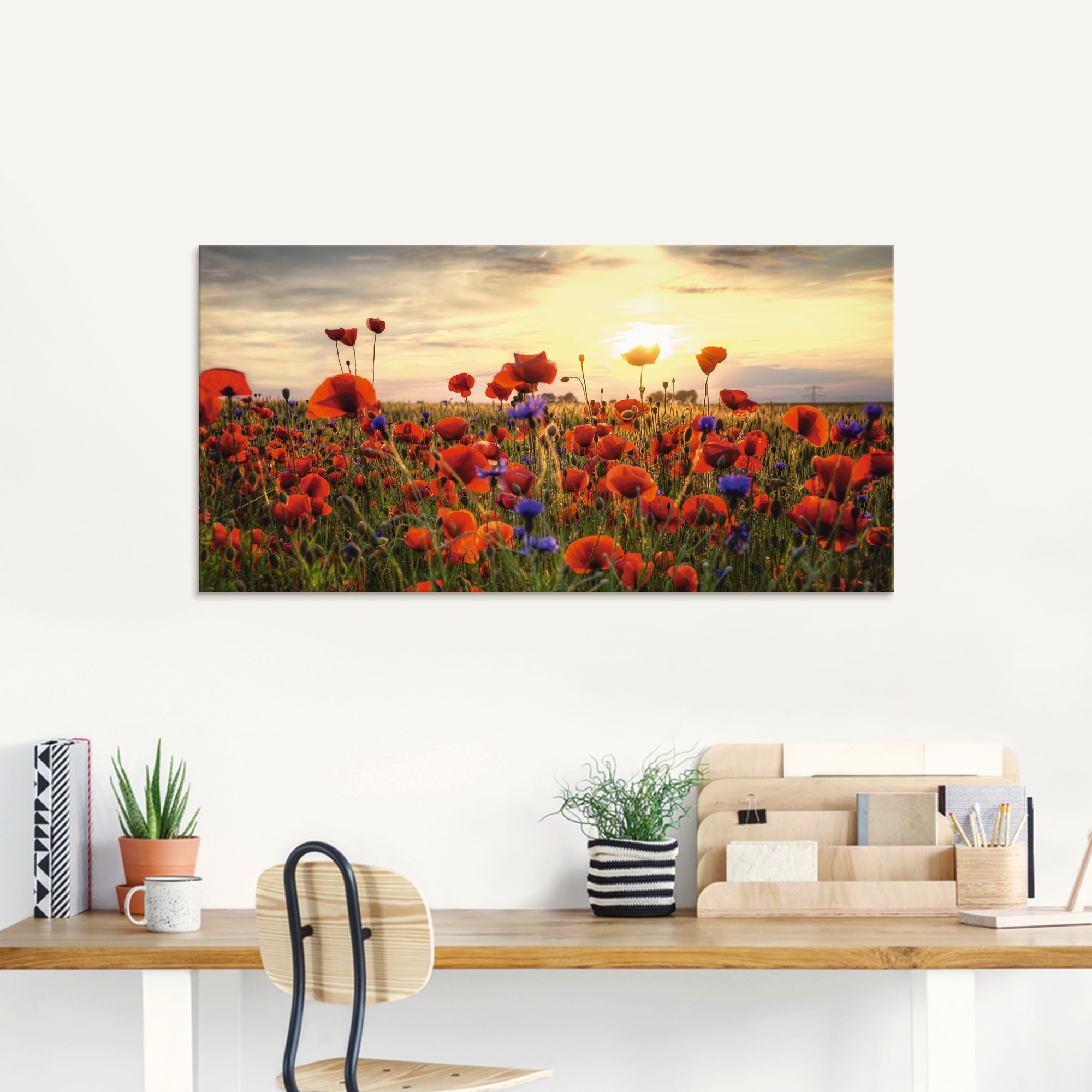 Artland Glasbild »Mohnblumen«, Blumen, (1 St.), in verschiedenen Grössen