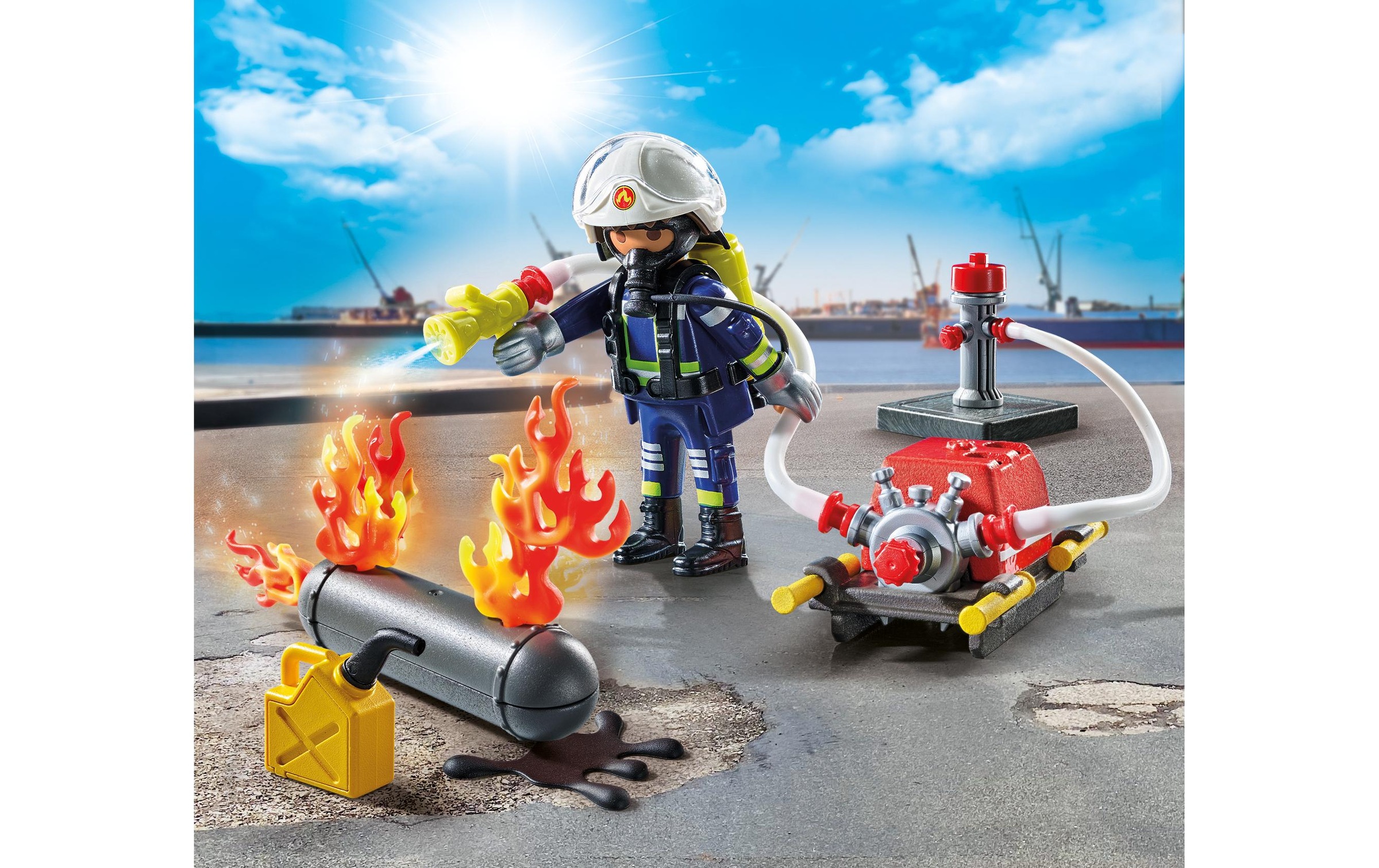 Playmobil® Spielbausteine »Action Heroes Löschung eines Gastanks 71826«, (42 St.)