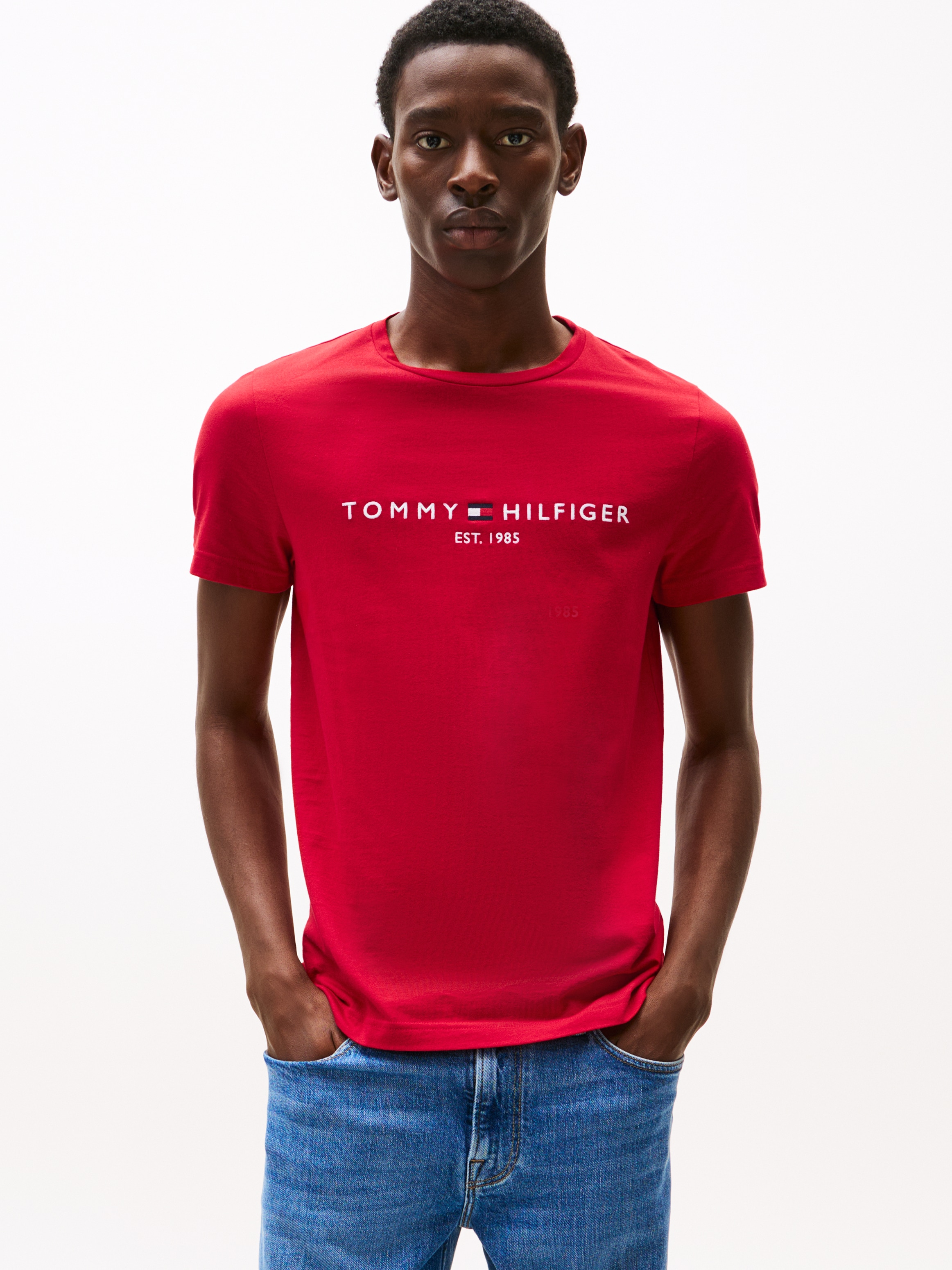 Tommy Hilfiger T-Shirt »TOMMY LOGO TEE«, aus reiner Baumwolle