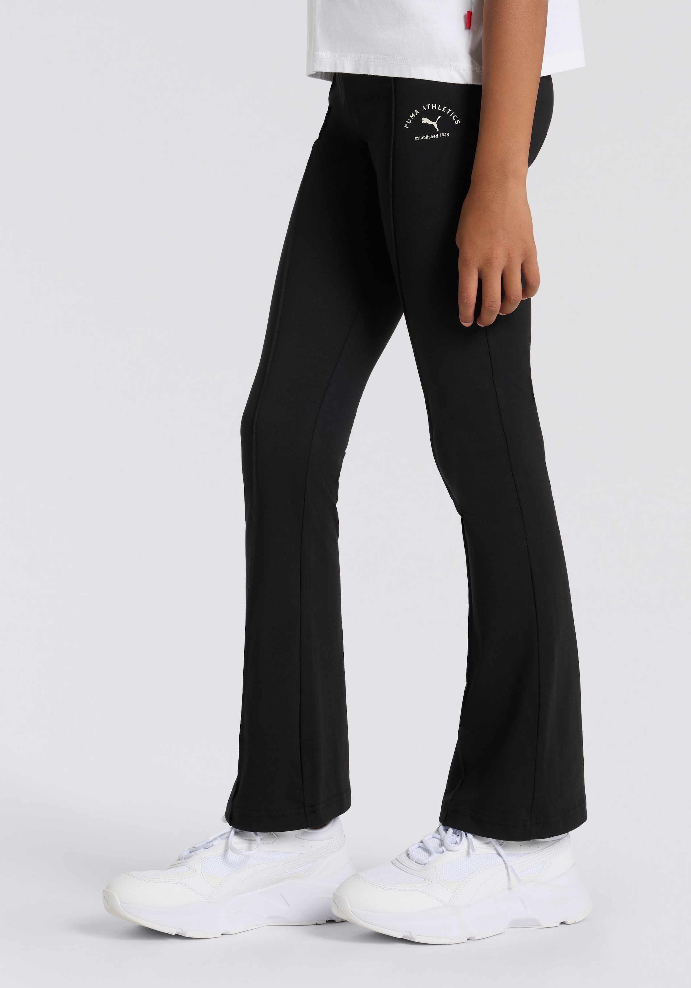 PUMA Leggings »CLASS HIGH-WAIST FLARED LEGGINGS G« sportlicher Stil, für Teens, aus Baumwolle und Elasthan