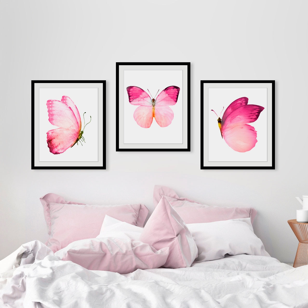 queence Bild »Apache«, Schmetterlinge-Kunst-Insekten-Schwarz-Weiss, (1 St.), HD Premium Poster-Druck inkl. Holzrahmen