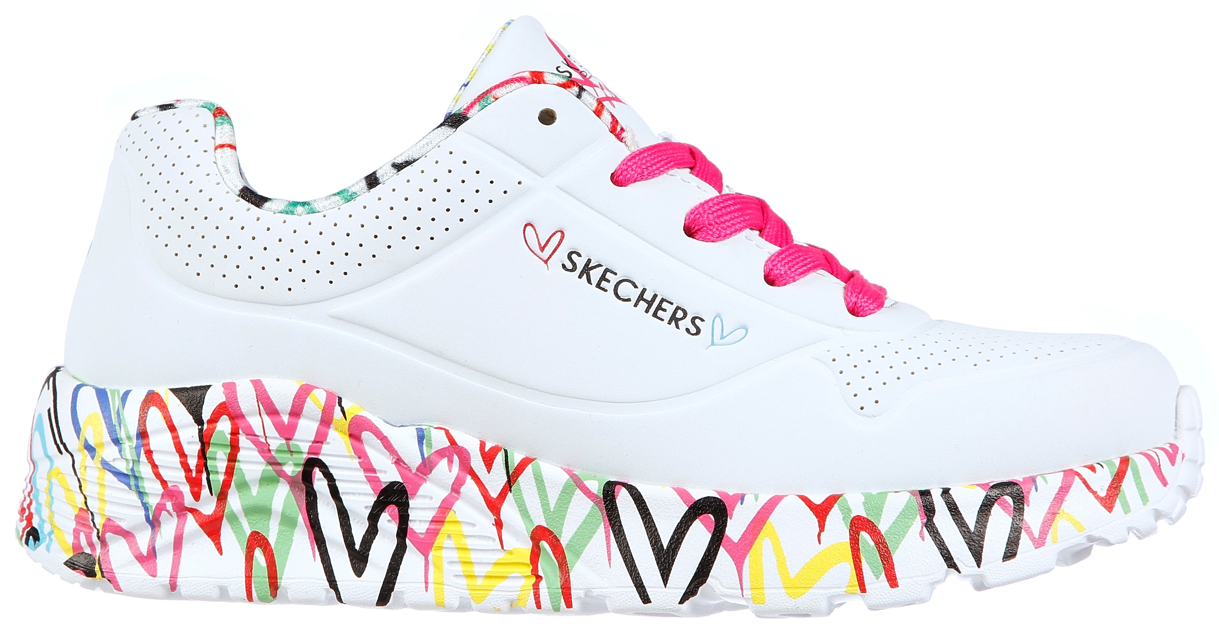 Skechers Sneaker »UNO LITE-LOVELY LUV«, Schnürschuh mit bedruckter Sohle, Grössenschablone zum Download