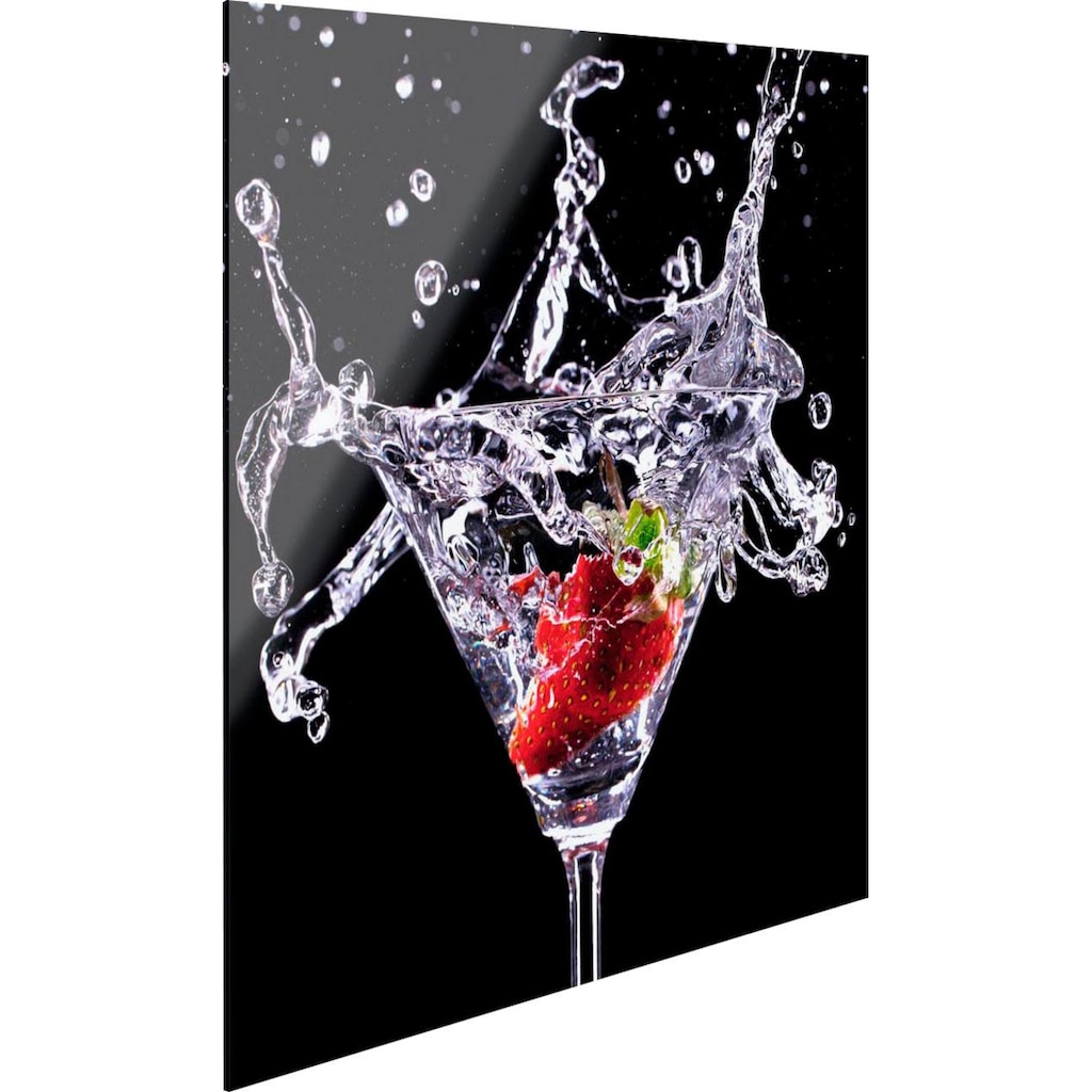Reinders! Glasbild »Cocktail Splash Erdbeere«