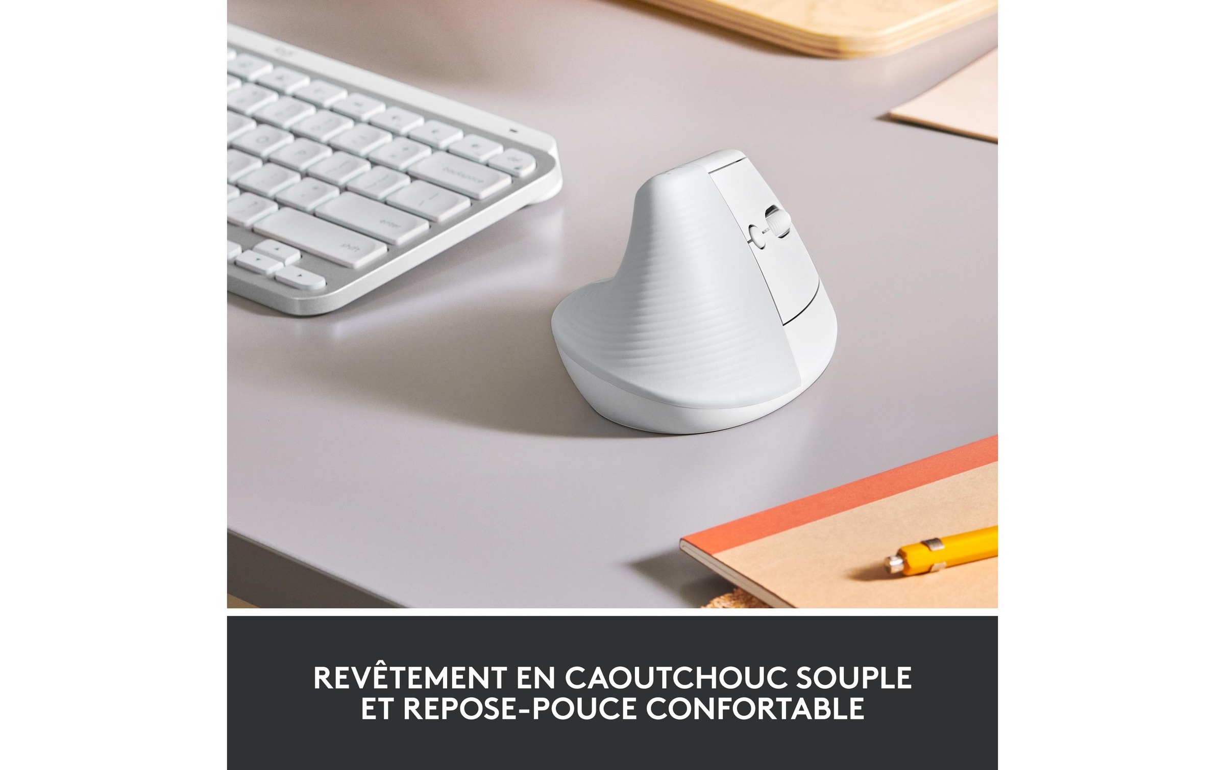 Logitech ergonomische Maus »Maus Lift Off-white«, kabellos
