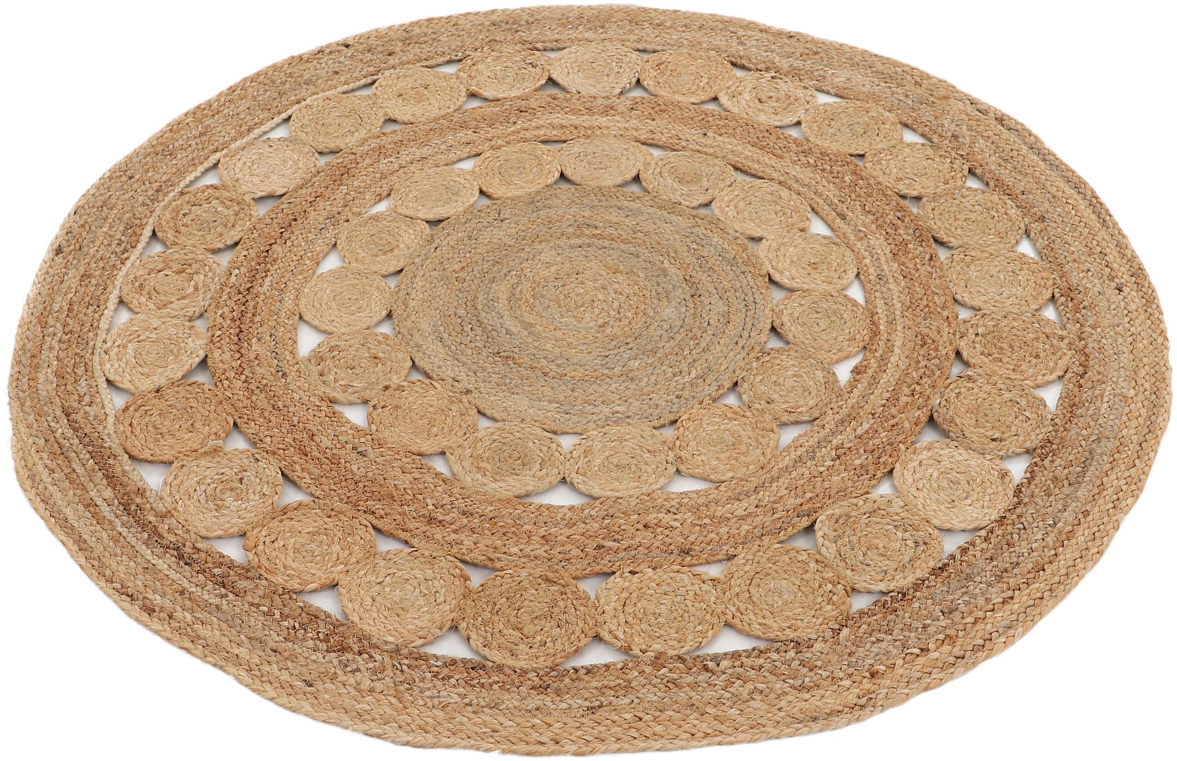 carpetfine Teppich »Juteteppich Dana«, rund, 5 mm Höhe