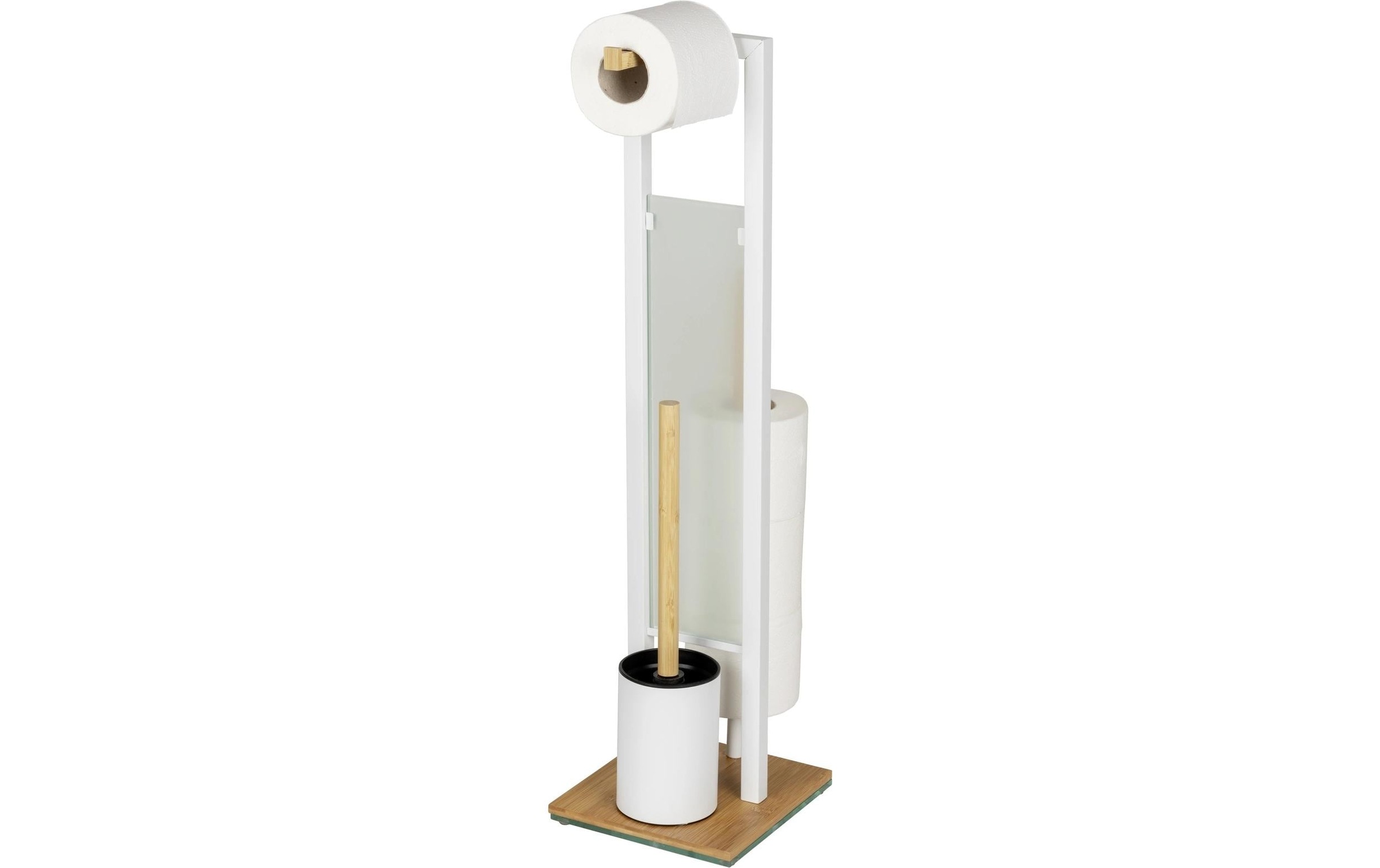WENKO WC-Garnitur »Rivalta«, aus Bambus-Edelstahl-Glas