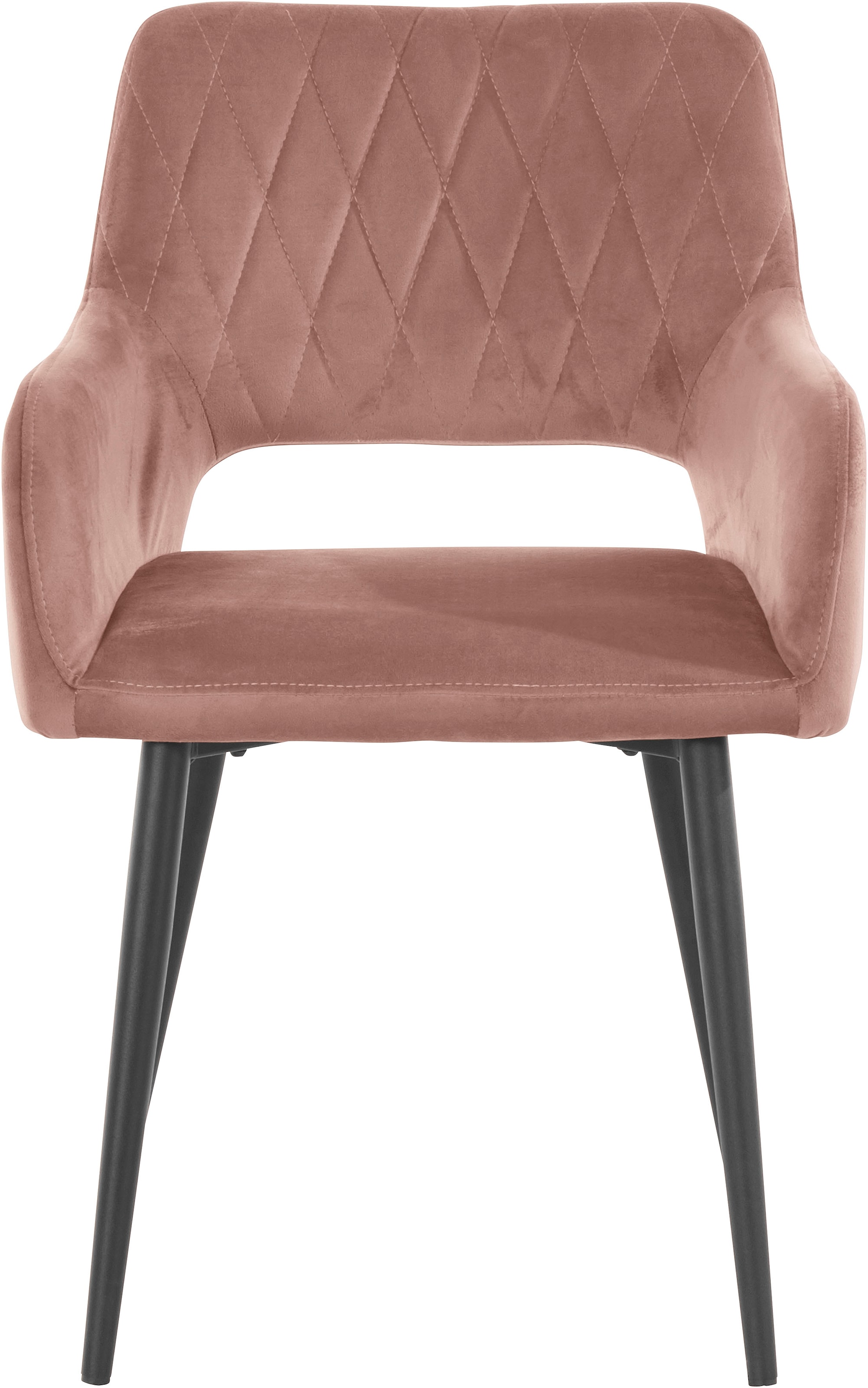 Leonique Esszimmerstuhl »Franca«, (Set), 2 St., Veloursstoff, Sitz in Samtvelours, Rückenlehne mit Rautensteppung, Sitzhöhe 48 cm