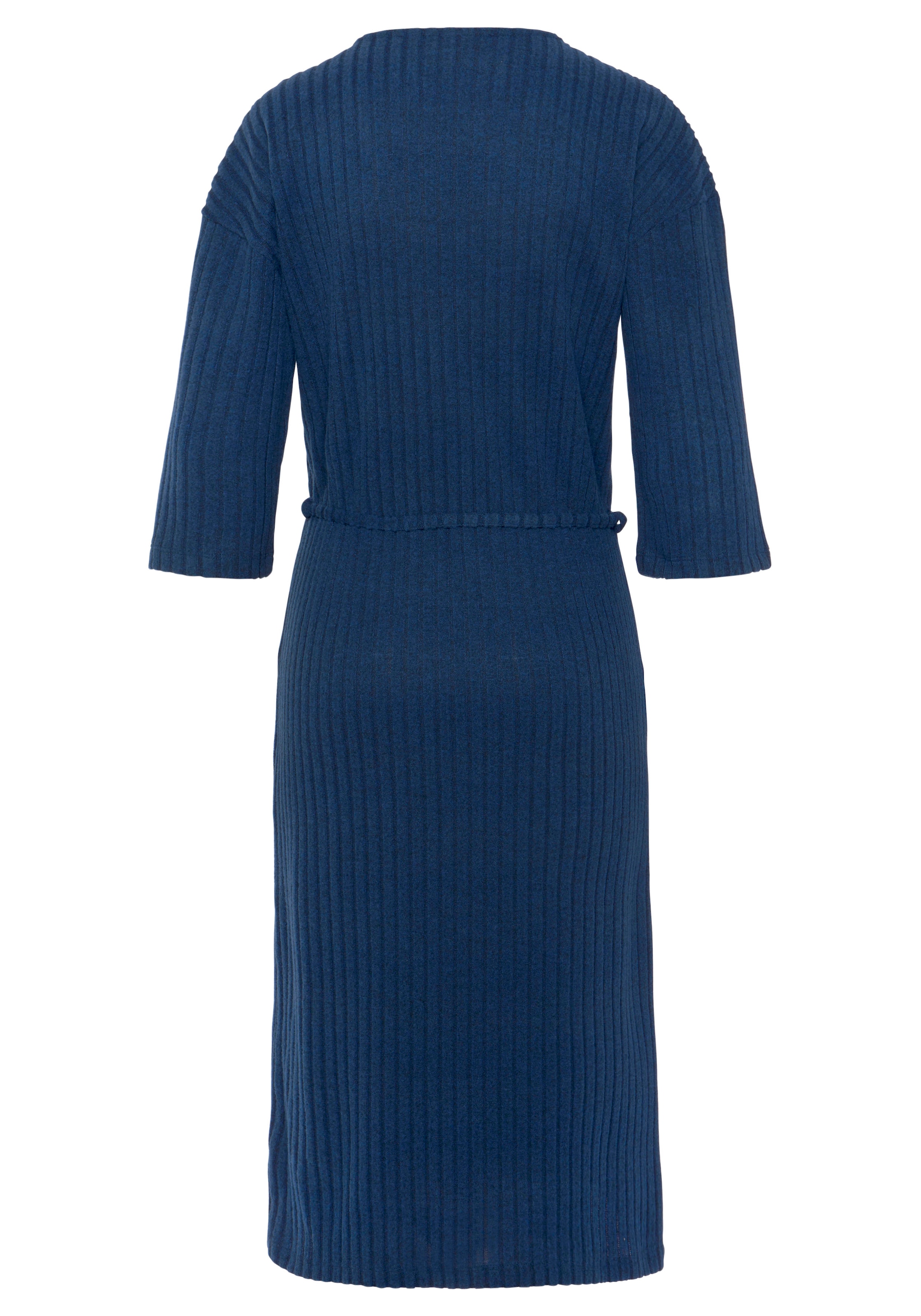 LASCANA Strickkleid »/ Rippkleid/ Loungekleid«, mit weiten Ärmeln und Taillenband, Loungewear