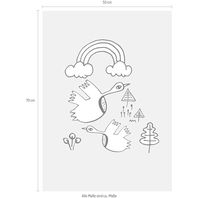 ❤ Komar Poster »Scribble Birdy«, Tiere, (1 St.), Kinderzimmer, Schlafzimmer,  Wohnzimmer bestellen im Jelmoli-Online Shop