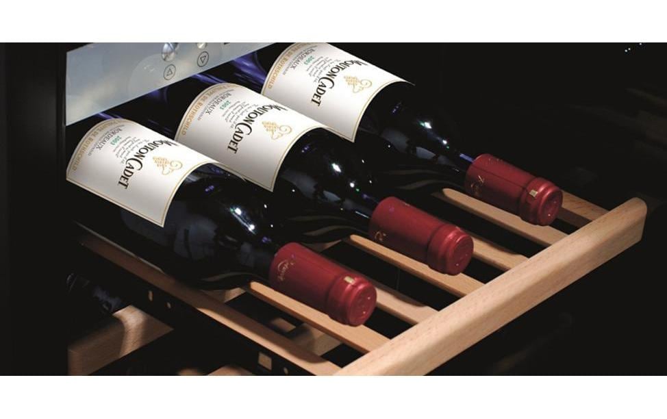 Caso Weinkühlschrank »WineSafe 75 Silber, Rechts«, für 75 St. Standardflaschen á 075l, Holzart: Buche (Deutschland)
