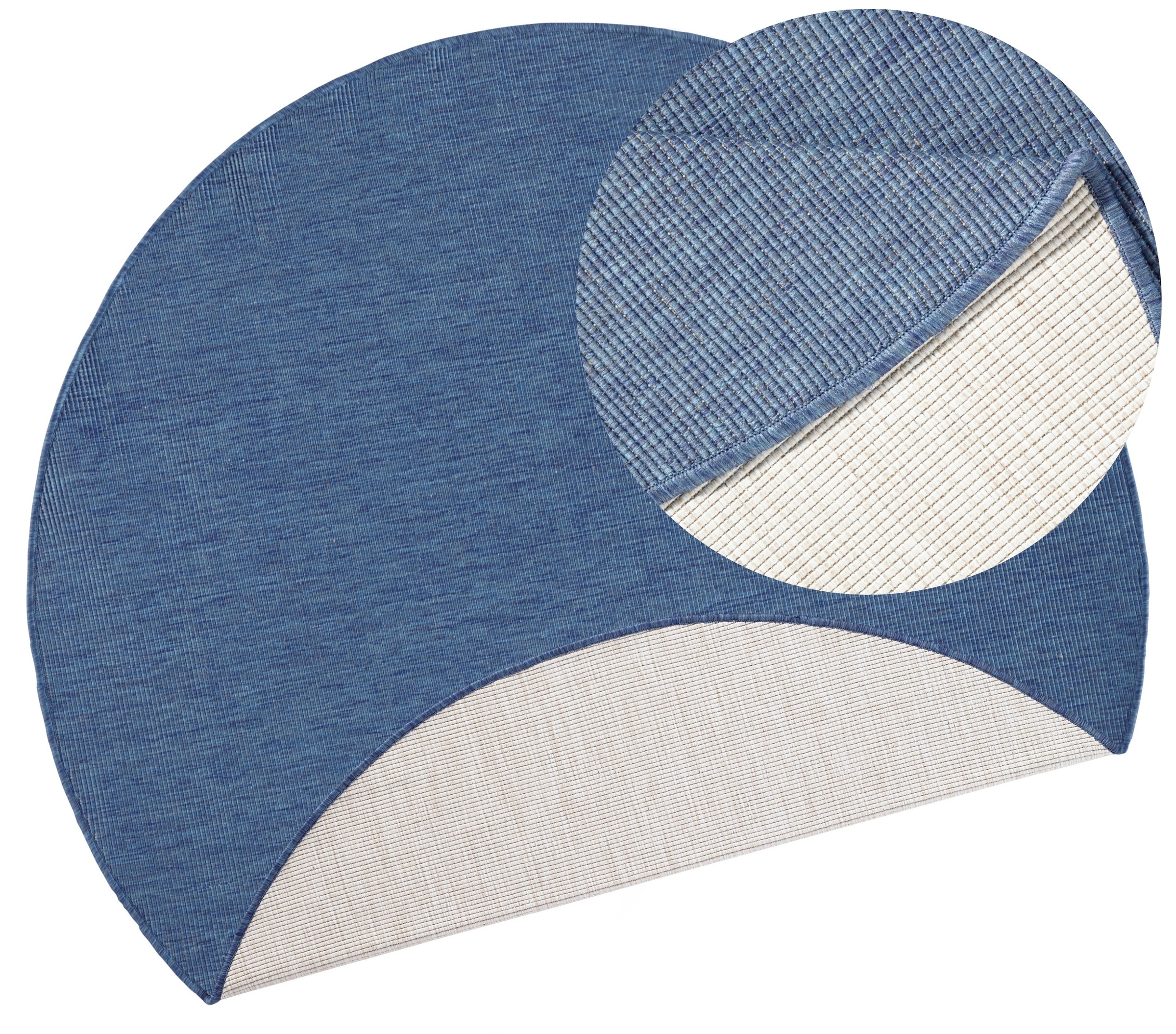 NORTHRUGS Teppich »Miami Wendeteppich«, rund, 5 mm Höhe, In-& Outdoor, Wetterfest, Balkon, Garten, Wohnzimmer, Wasserfest