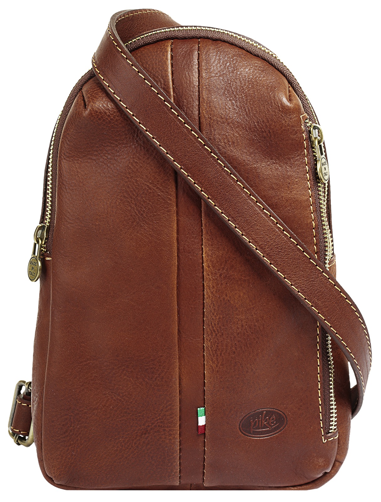 Piké Umhängetasche echt Leder, Made in Italy