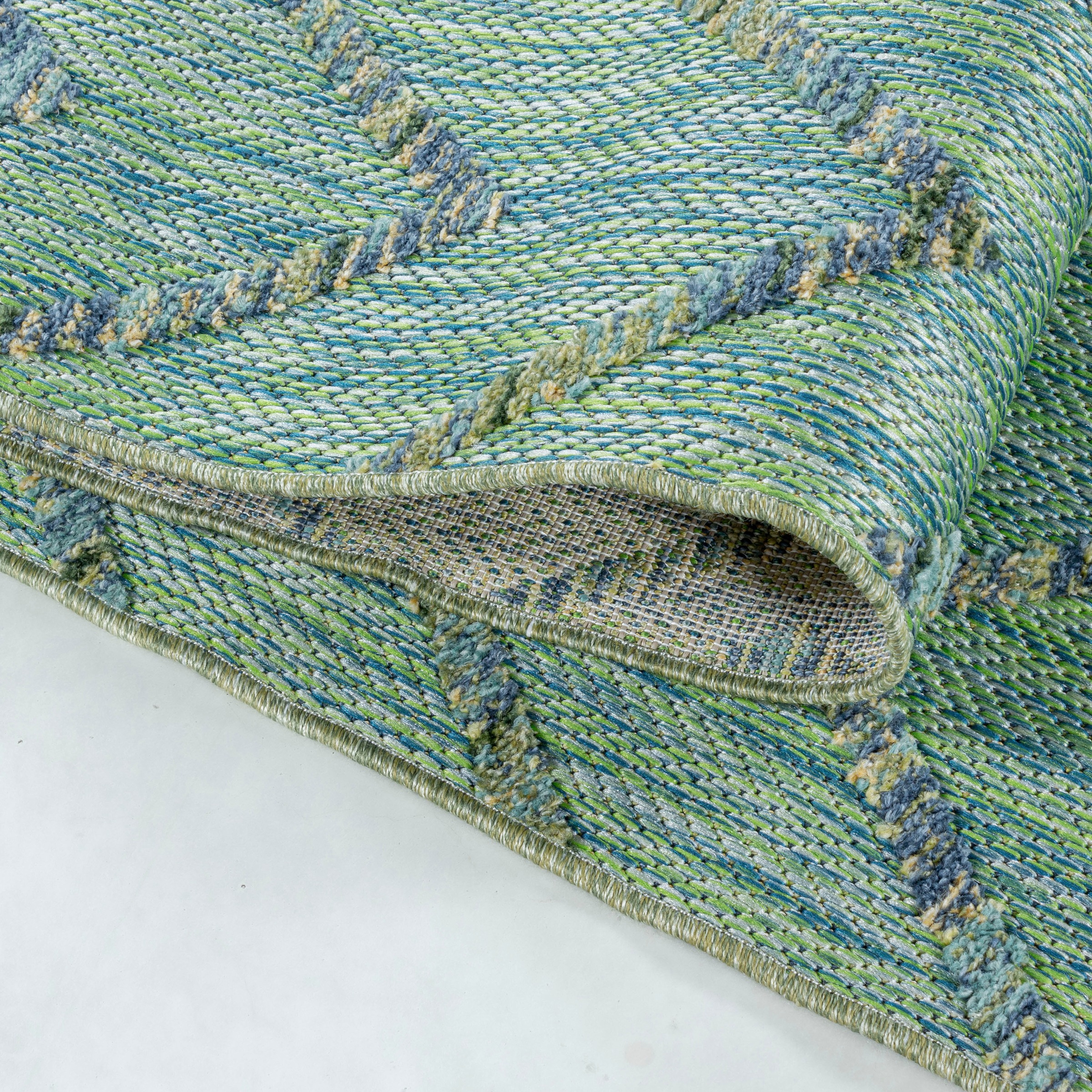 Ayyildiz Teppiche Teppich »BAHAMA 5152«, rechteckig, 8 mm Höhe, Läufer, Flachflor mit Hoch-Tief-Struktur, In-und Outdoor geeignet