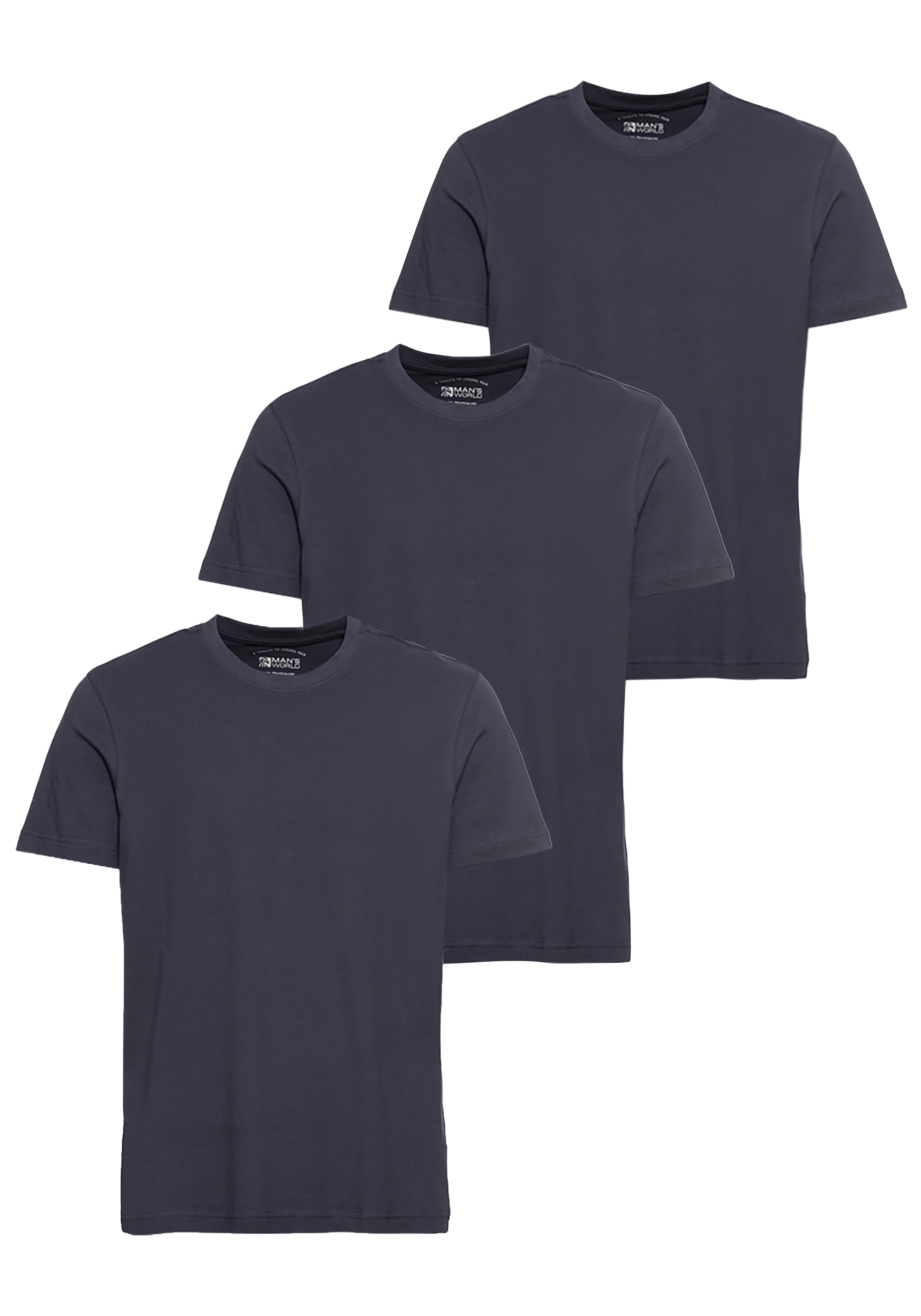 Man's World T-Shirt »neue Farben!«, Kurzarm, unifarben, Rundhals, aus Baumwolle
