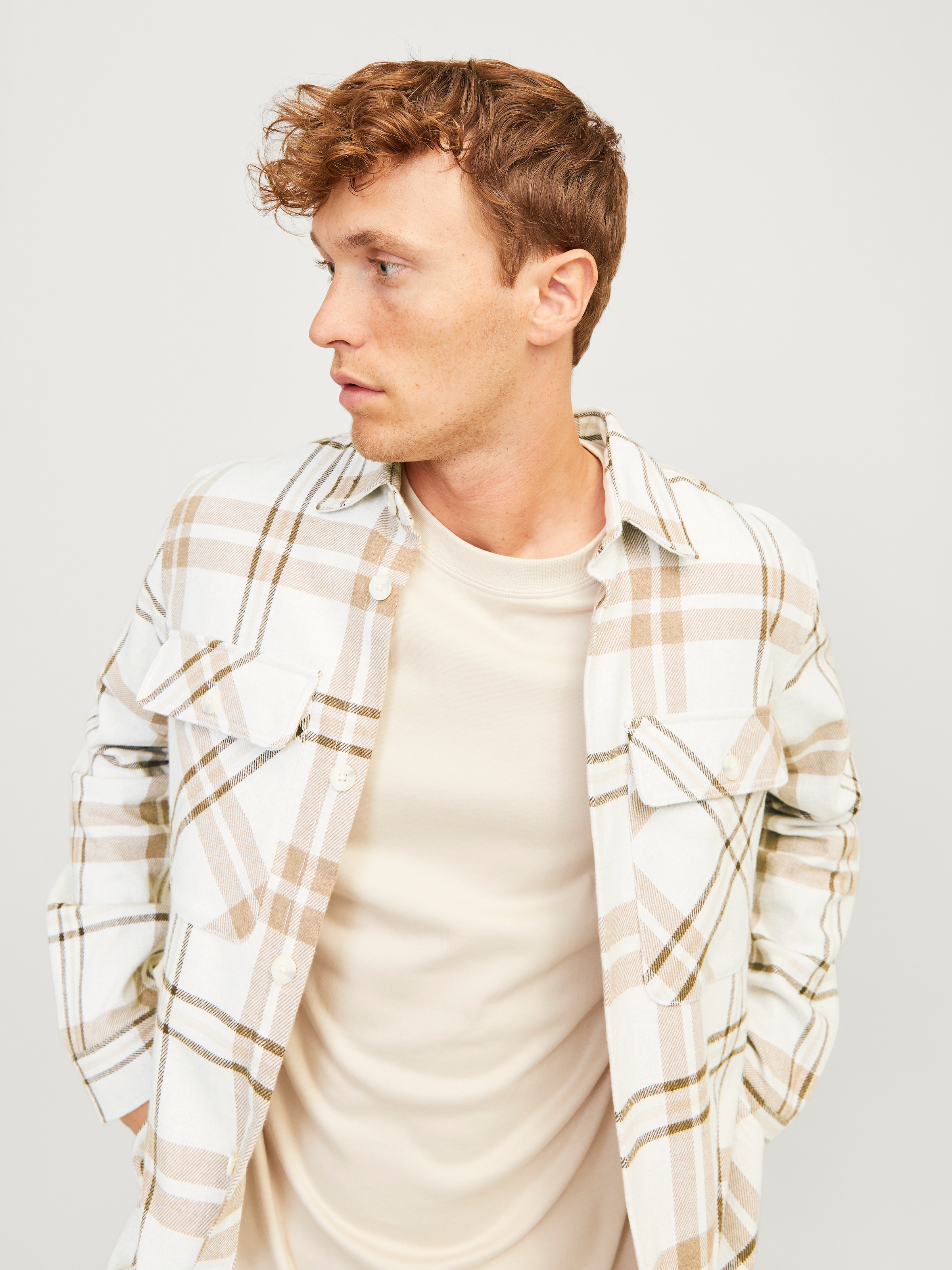 Jack & Jones Langarmhemd »JPRRAYMOND MELANGE CHECK LS OVERSHIRT SN«