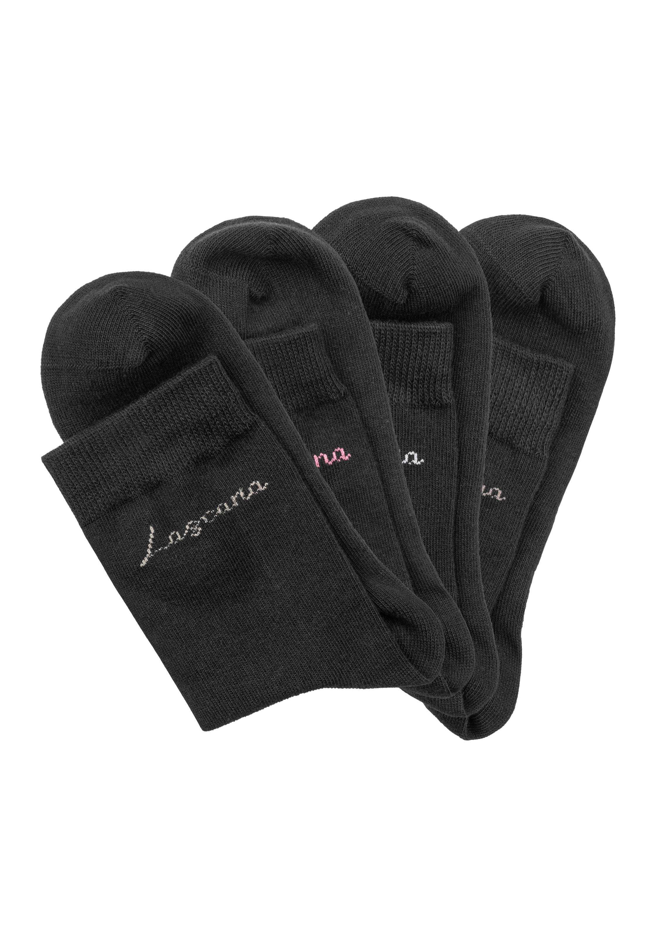 LASCANA Basicsocken, (Box, 4 Paar), in ansprechender Geschenkbox