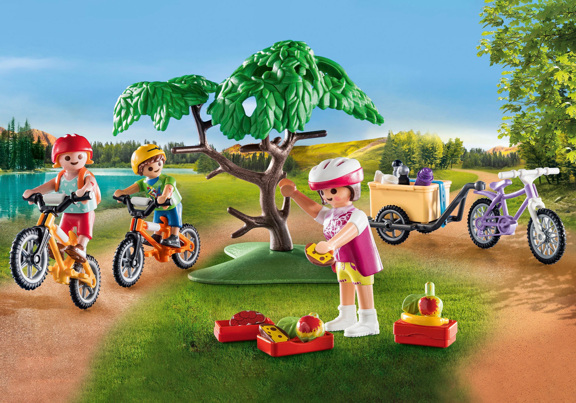 Playmobil® Konstruktions-Spielset »Mountainbike-Tour (71426), Family & Fun«, (52 St.)