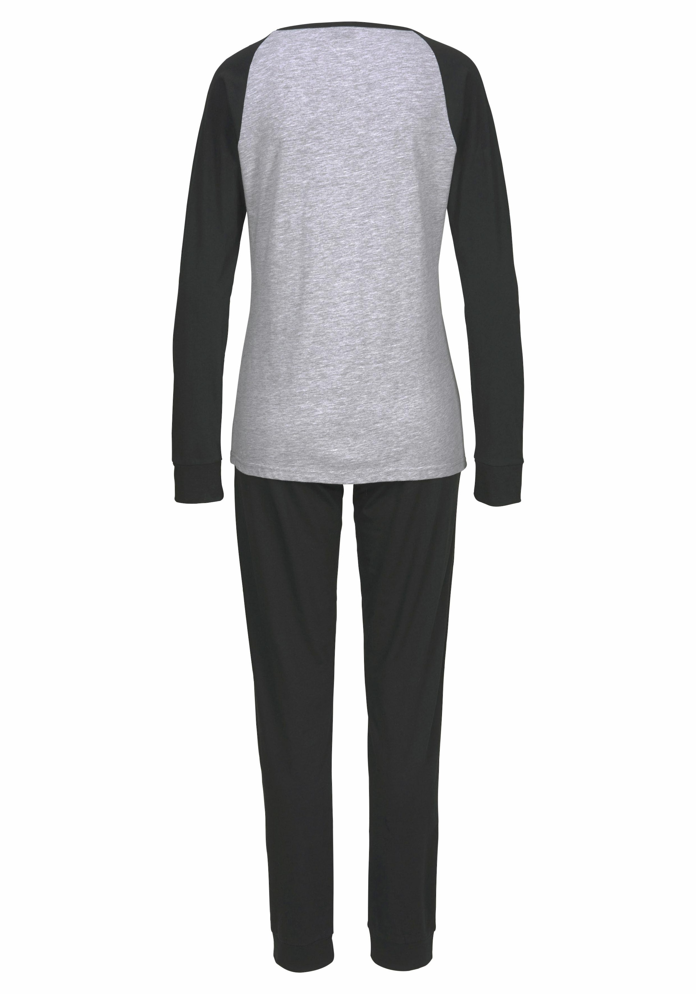 Arizona Pyjama, (2 tlg., 1 Stück), mit kontrastfarbenen Ärmeln und Schrift  Print online shoppen bei Jelmoli-Versand Schweiz