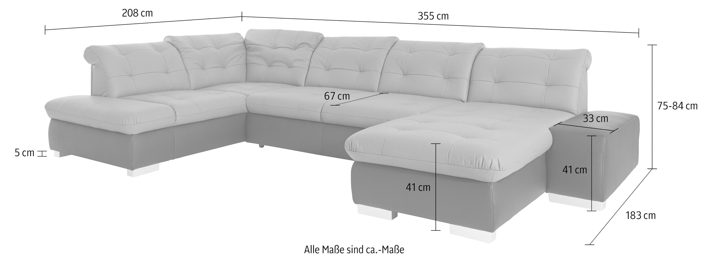 sit&more Wohnlandschaft »Palomino U-Form«, wahlweise in XL oder XXL