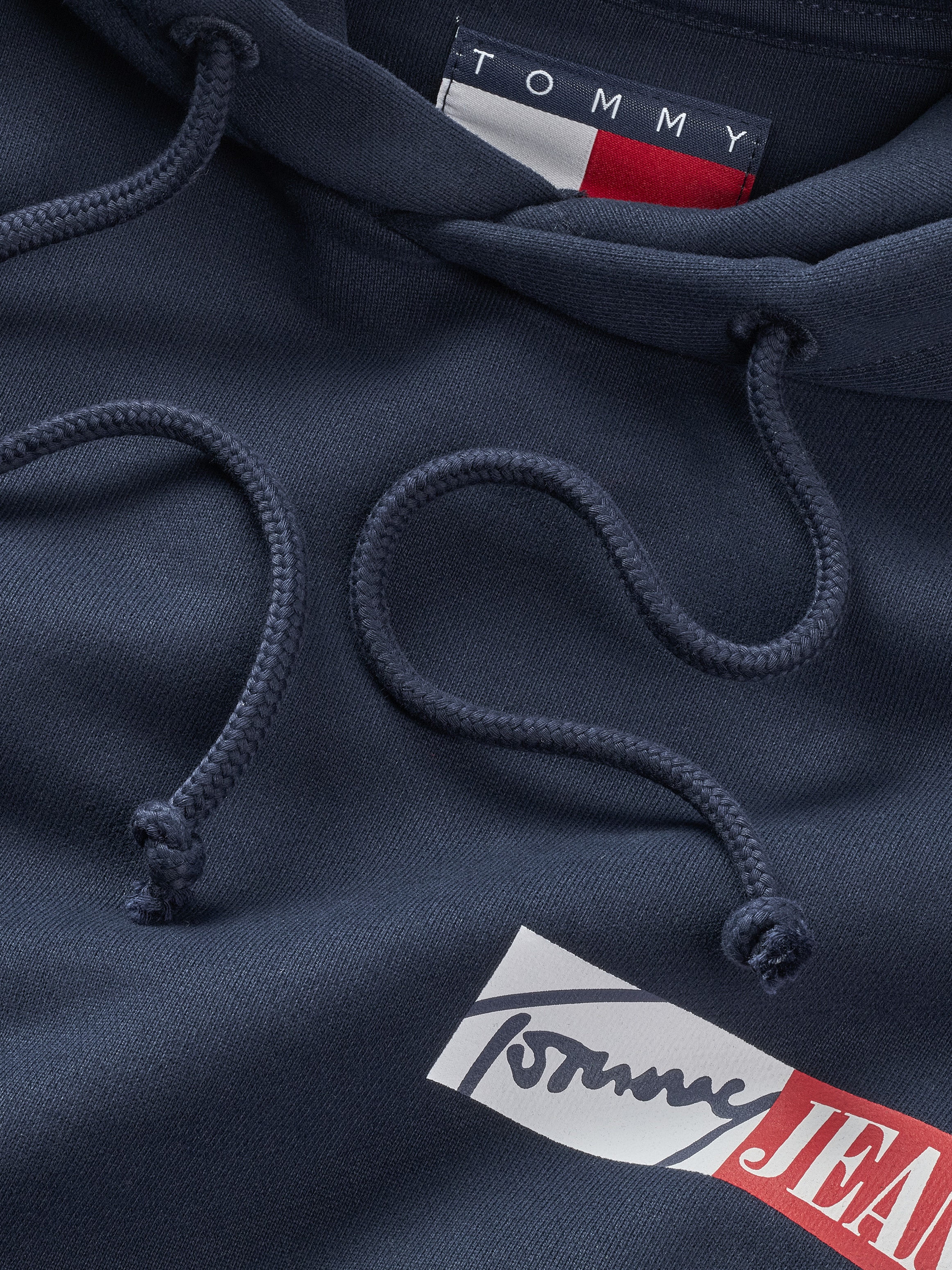 Tommy Jeans Plus Hoodie »TJM REG ENTRY GRAPHIC HOODIE EXT«, in Grossen Grössen, Logodruck, Kängurutasche