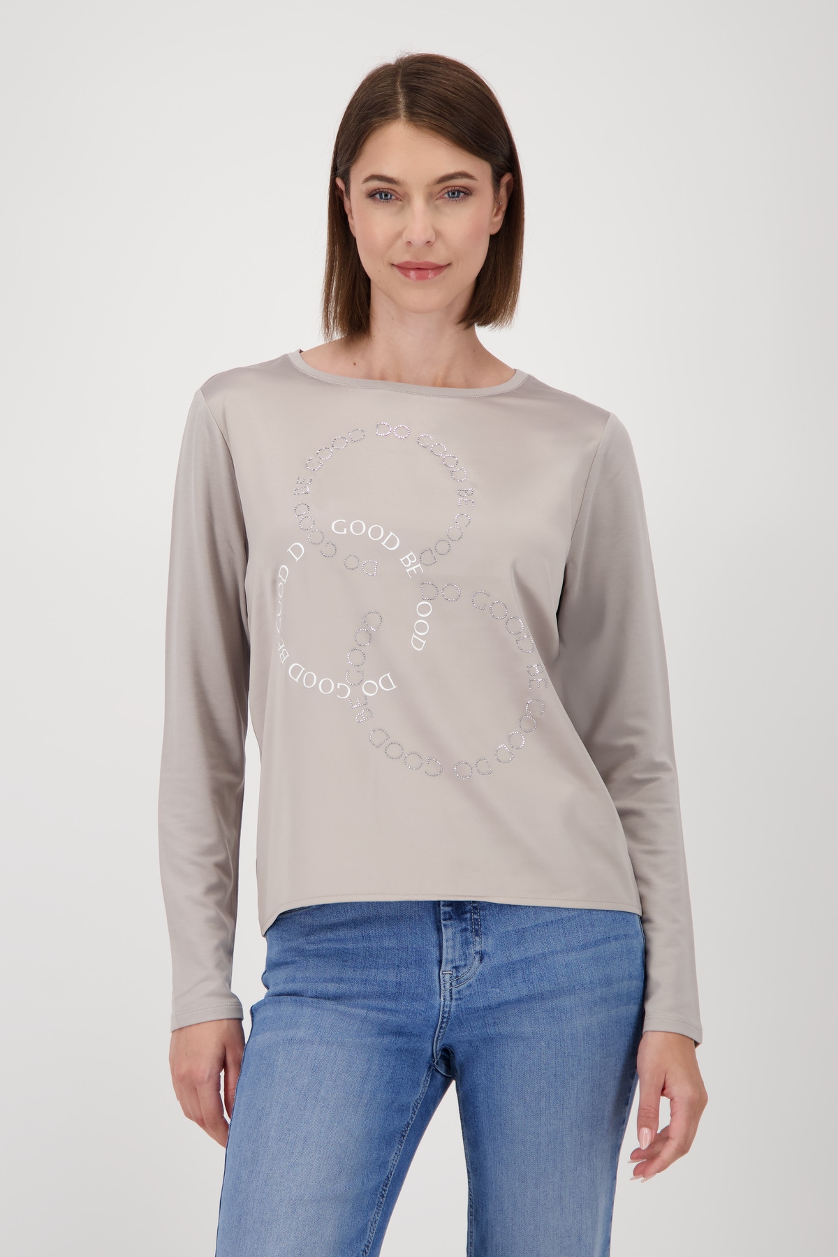 Monari Schlupfbluse »Schluse Basic Schmuck« mit Folienglanzdruck