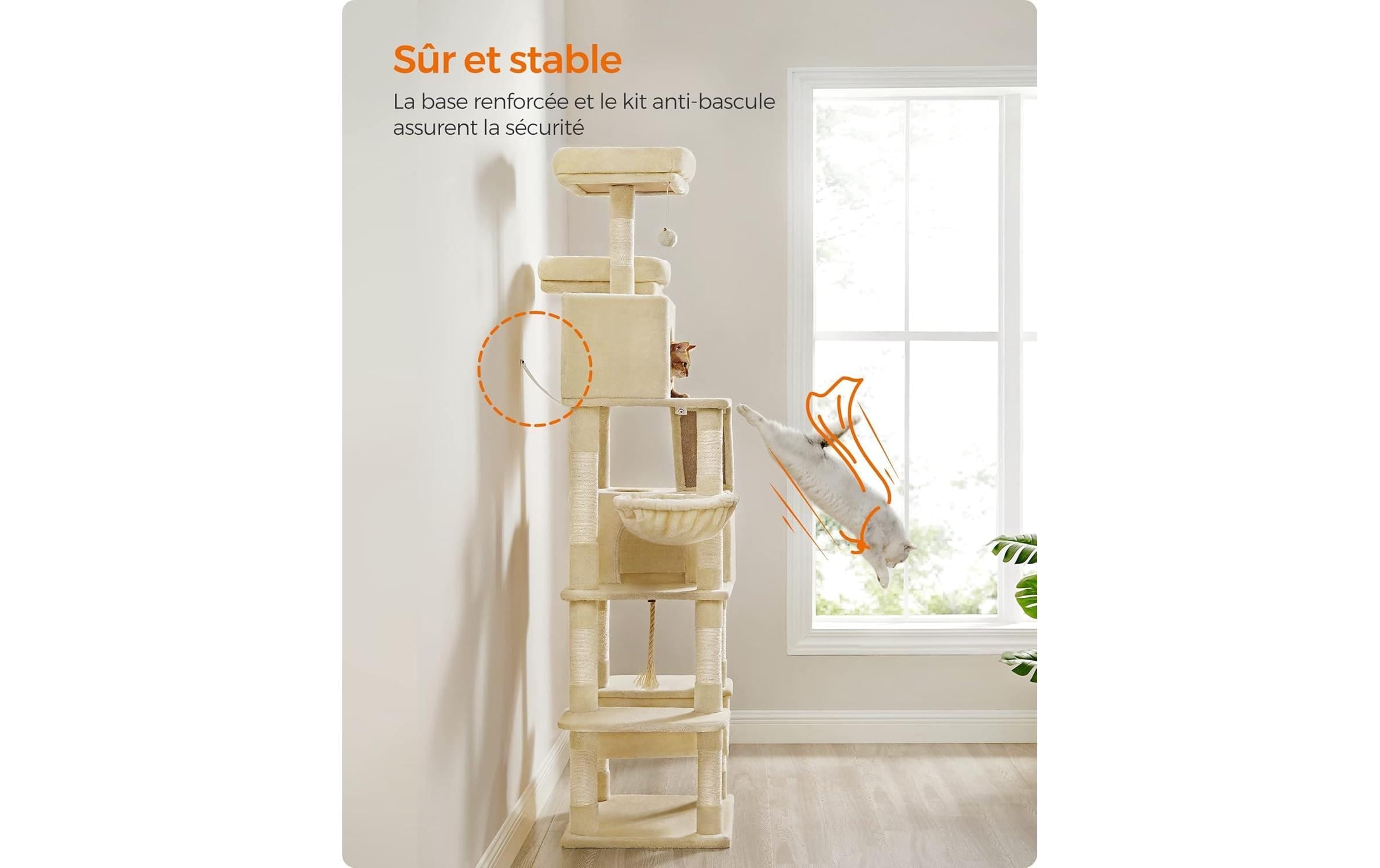 FEANDREA Kratzbaum »sandbeige 60 x 50 x 206 cm«, hoch