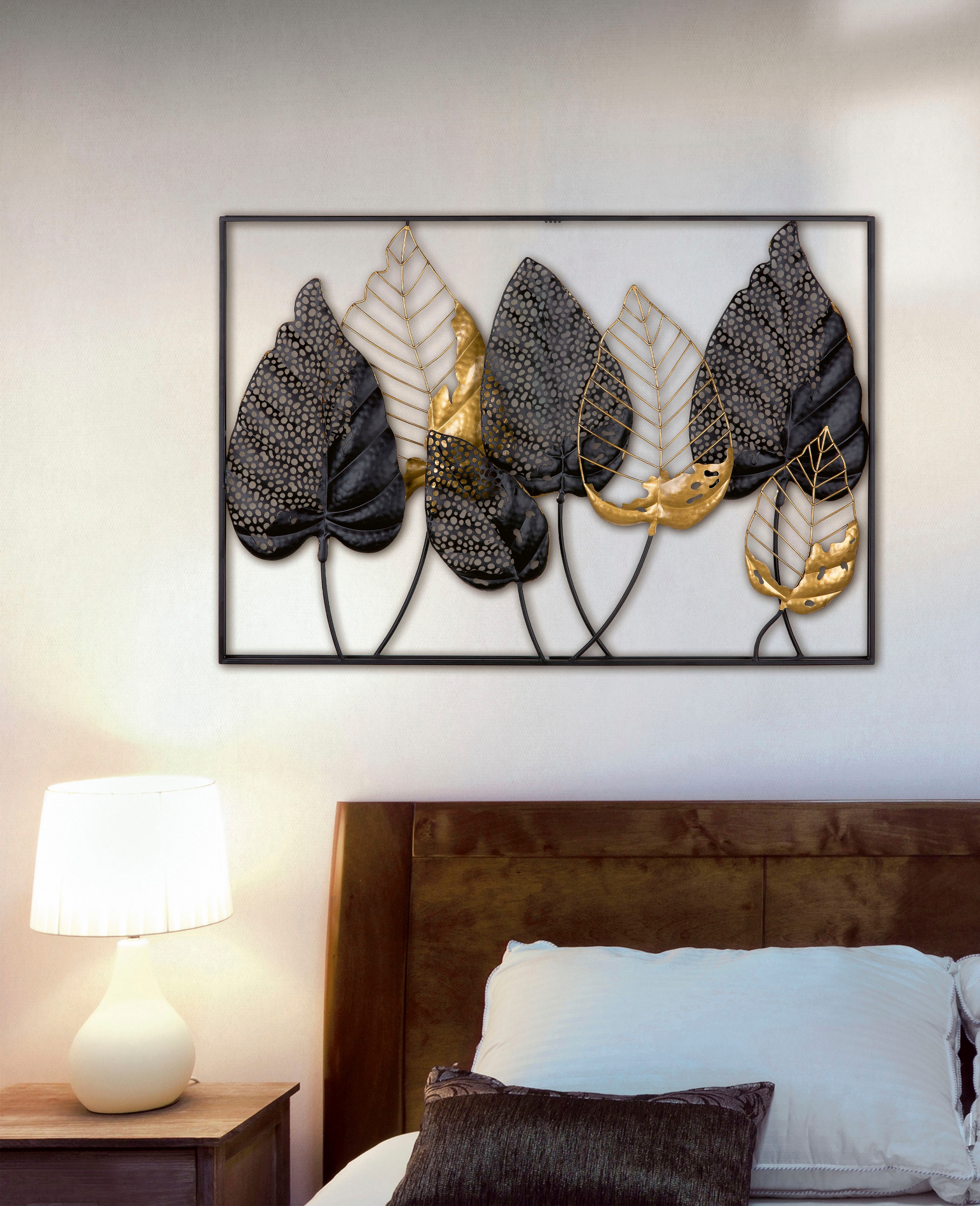 Casablanca by Gilde Wanddekoobjekt »Wandrelief Blätter mit Rahmen Santos«  online kaufen | Jelmoli-Versand | Wandobjekte