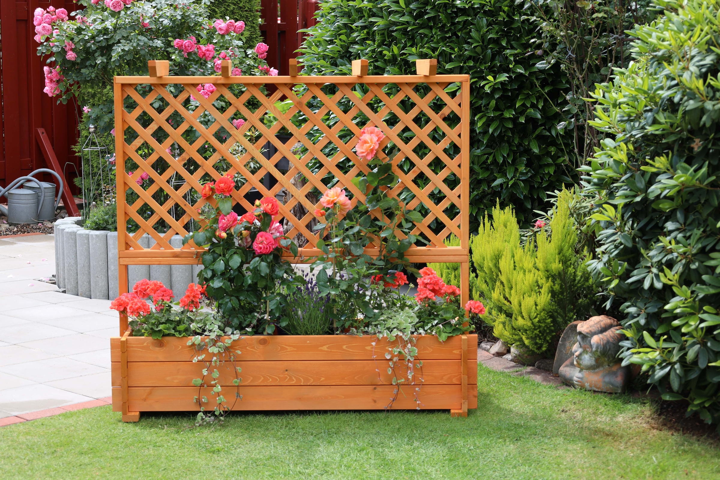 promadino Spalier, Pergola mit Pflanzkasten, BxTxH: 140x65x140 cm