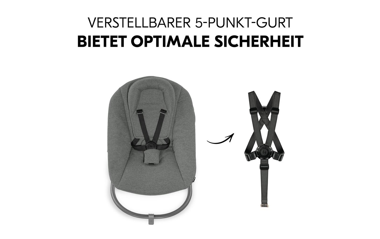 Hauck Hochstuhlaufsatz »Alpha Bouncer Premium Dark Grey« bis