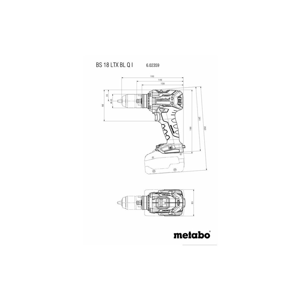 metabo Akku-Bohrschrauber »Metabo Akku-Bohrschrauber BS 18 LTX«, Mit zweitem Akku/Ladegerät