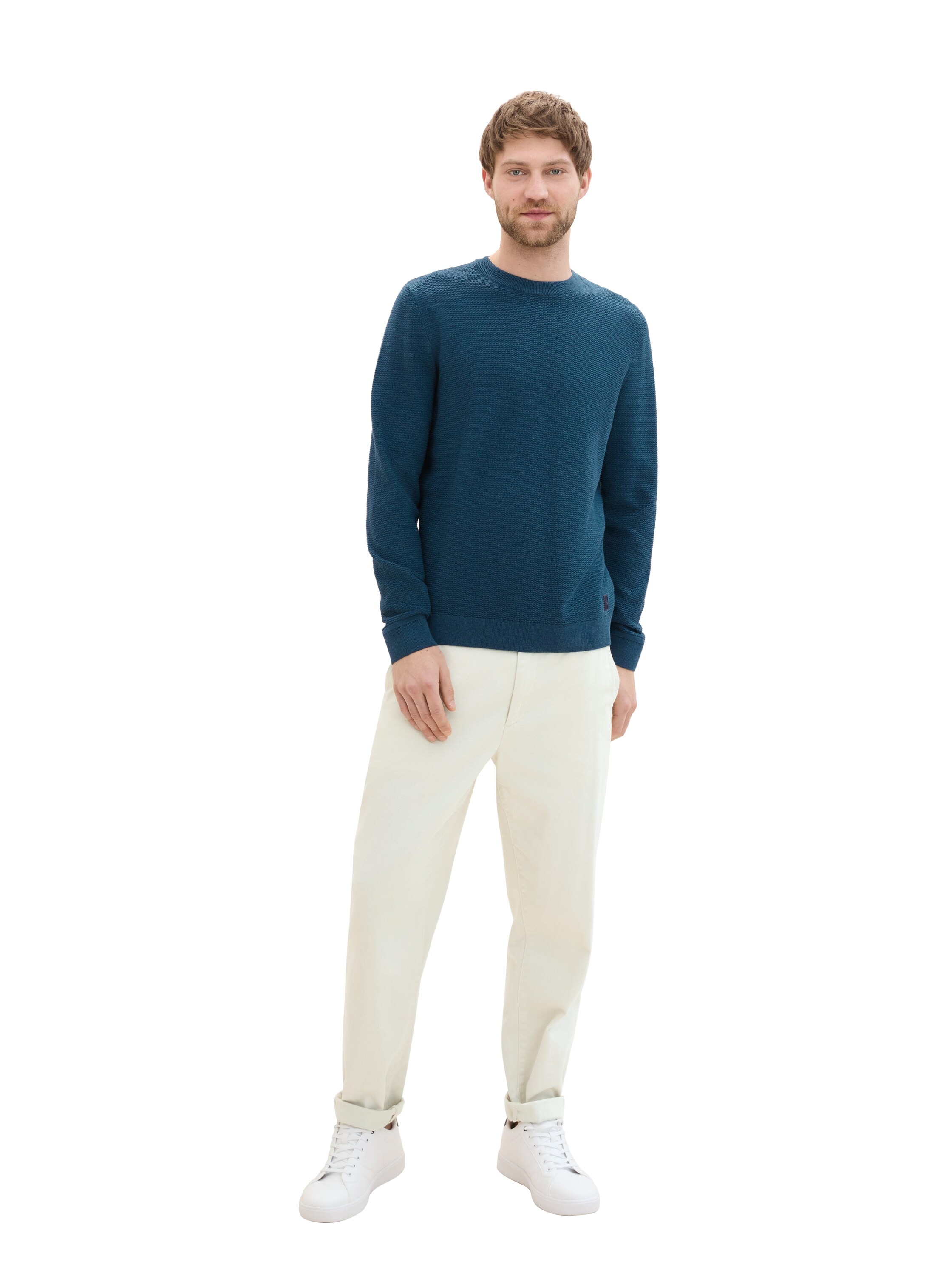 TOM TAILOR Strickpullover, mit Logo-Badge an der Seite