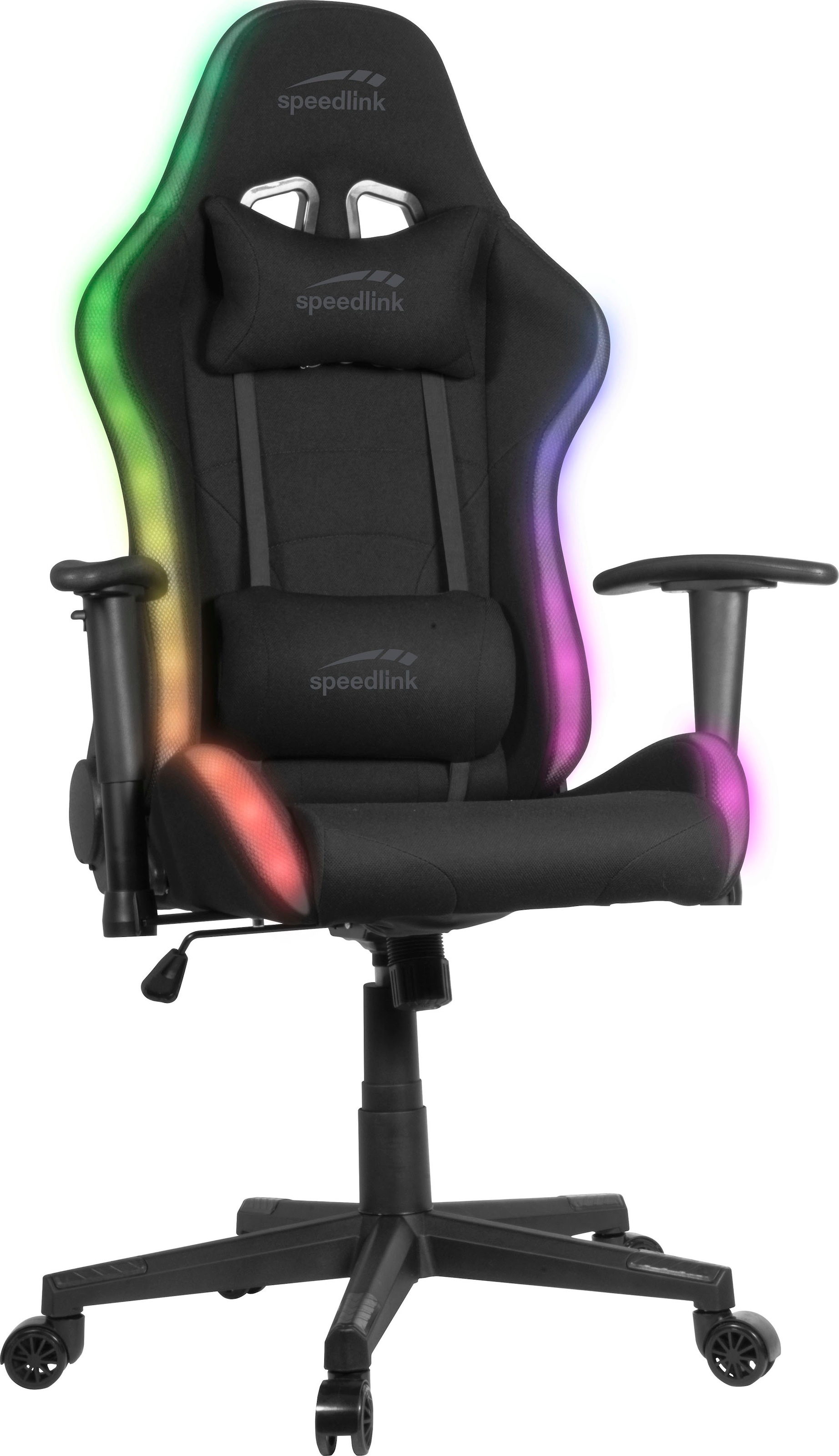 Speedlink Gaming-Stuhl »REGYS RGB Gaming Chair mit LED Beleuchtung« () 300 RGB Beleuchtungsmodi mit Fernbedienung, Stoff Bezug, bis 140kg