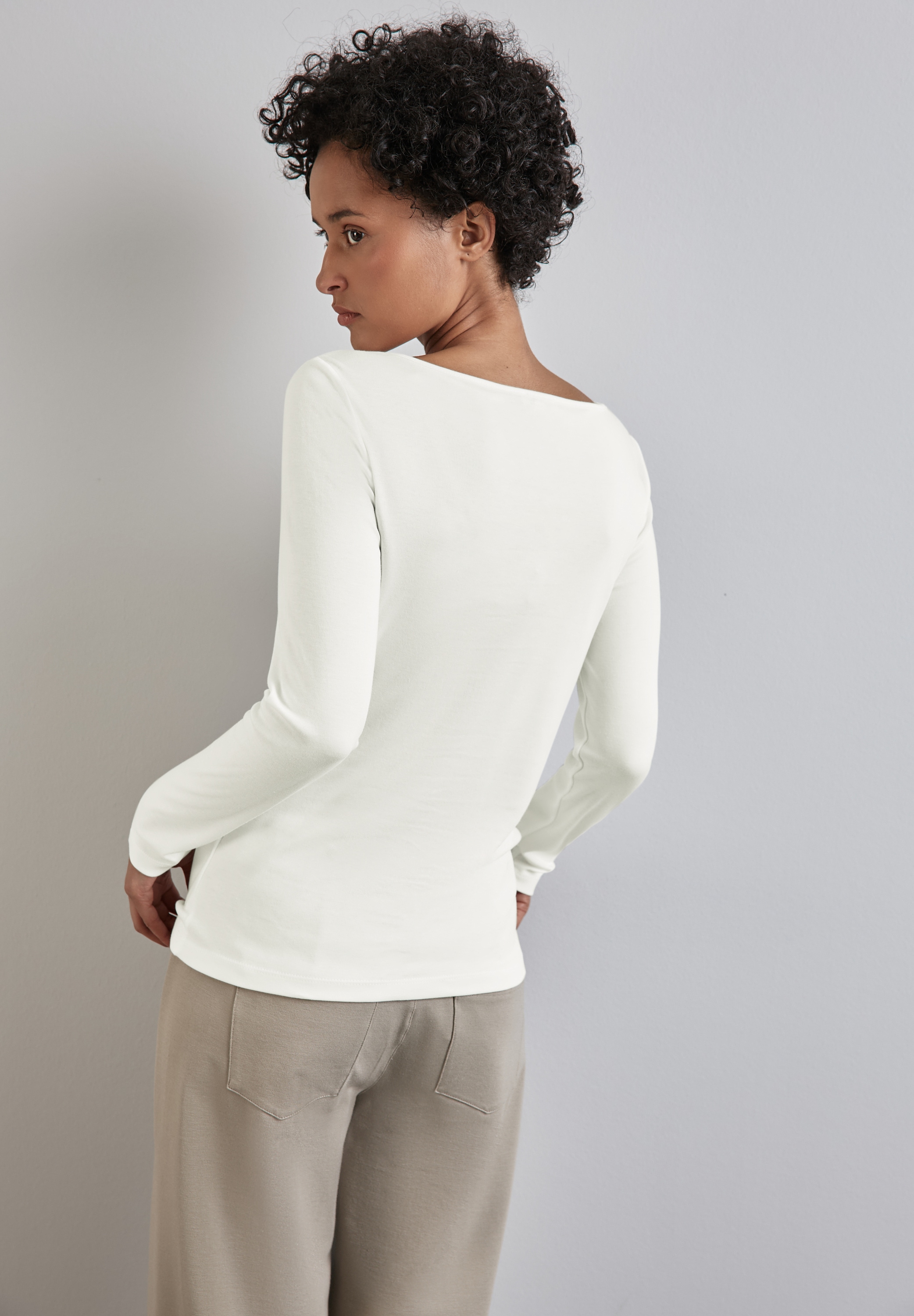 STREET ONE Langarmshirt »Style Lanea«, mit U-Boot Ausschnitt