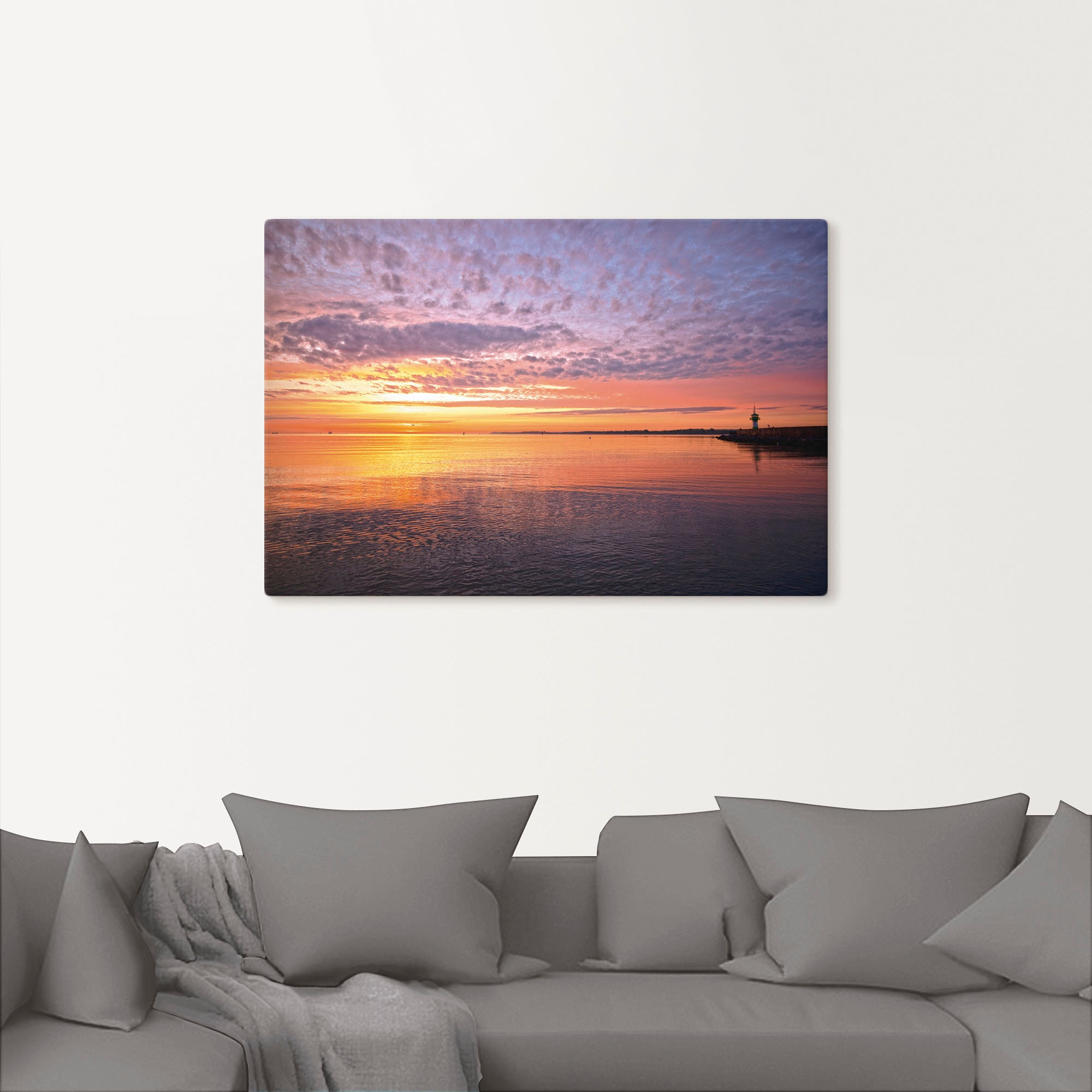 Artland Wandbild »Sonnenaufgang am Ostseestrand«, Bilder vom Sonnenuntergang & -aufgang (1 Stück), in vielen Grössen & Produktarten - Alubild / Outdoorbild, Leinwandbild, Poster, Wandaufkleber / Wandtattoo auch für Badezimmer geeignet