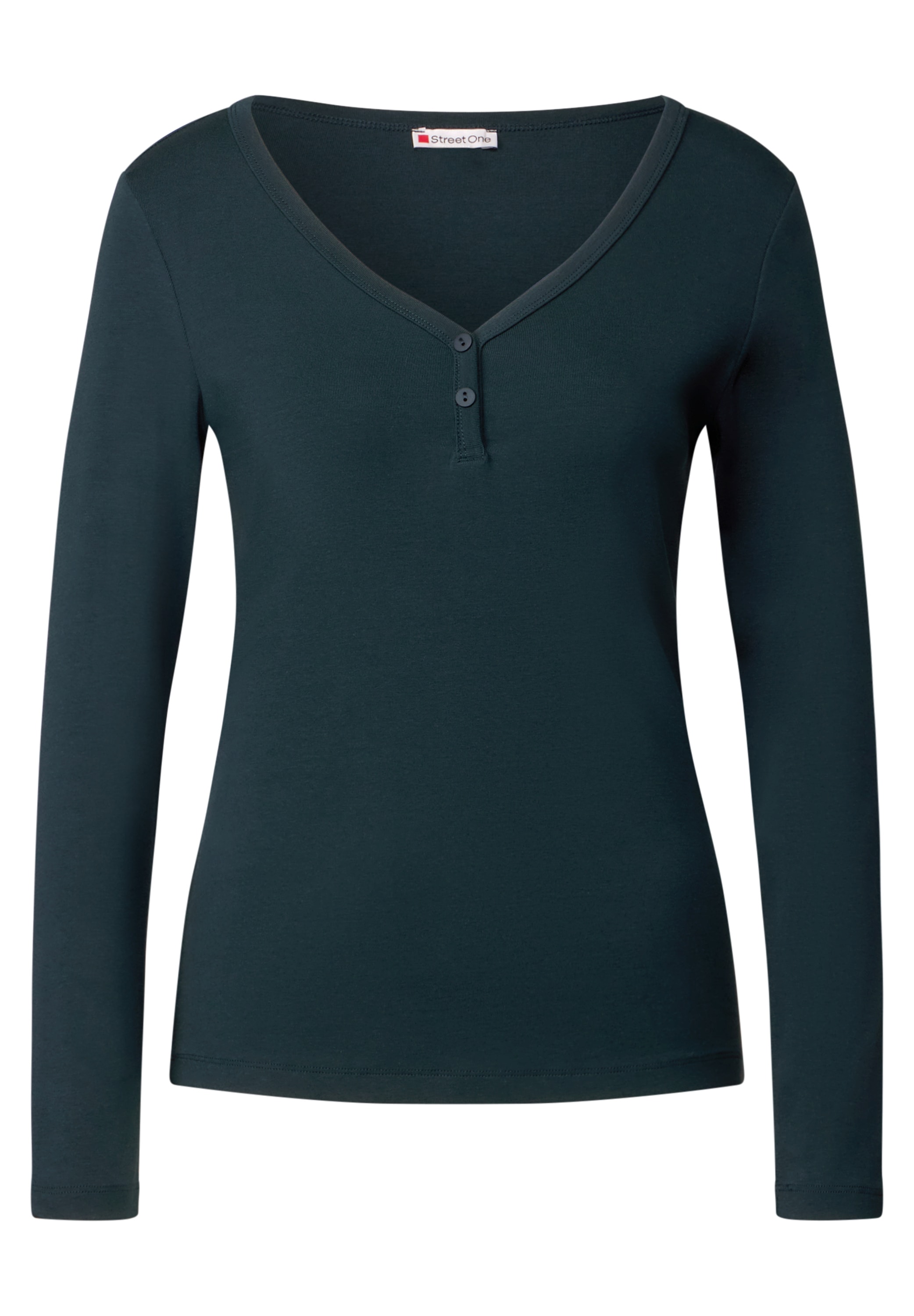 STREET ONE Langarmshirt, mit Knopfdetail
