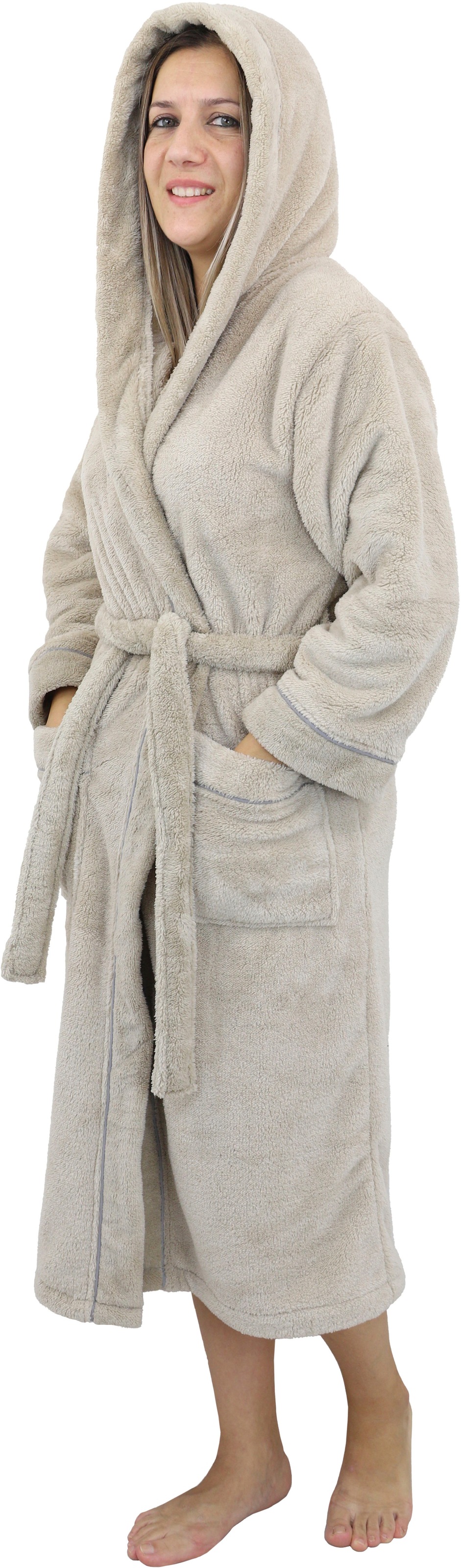 my home Unisex-Bademantel »Lillou«, (1 St.), kuschelig weicher Fleece, für Damen und Herren, XS-3XL