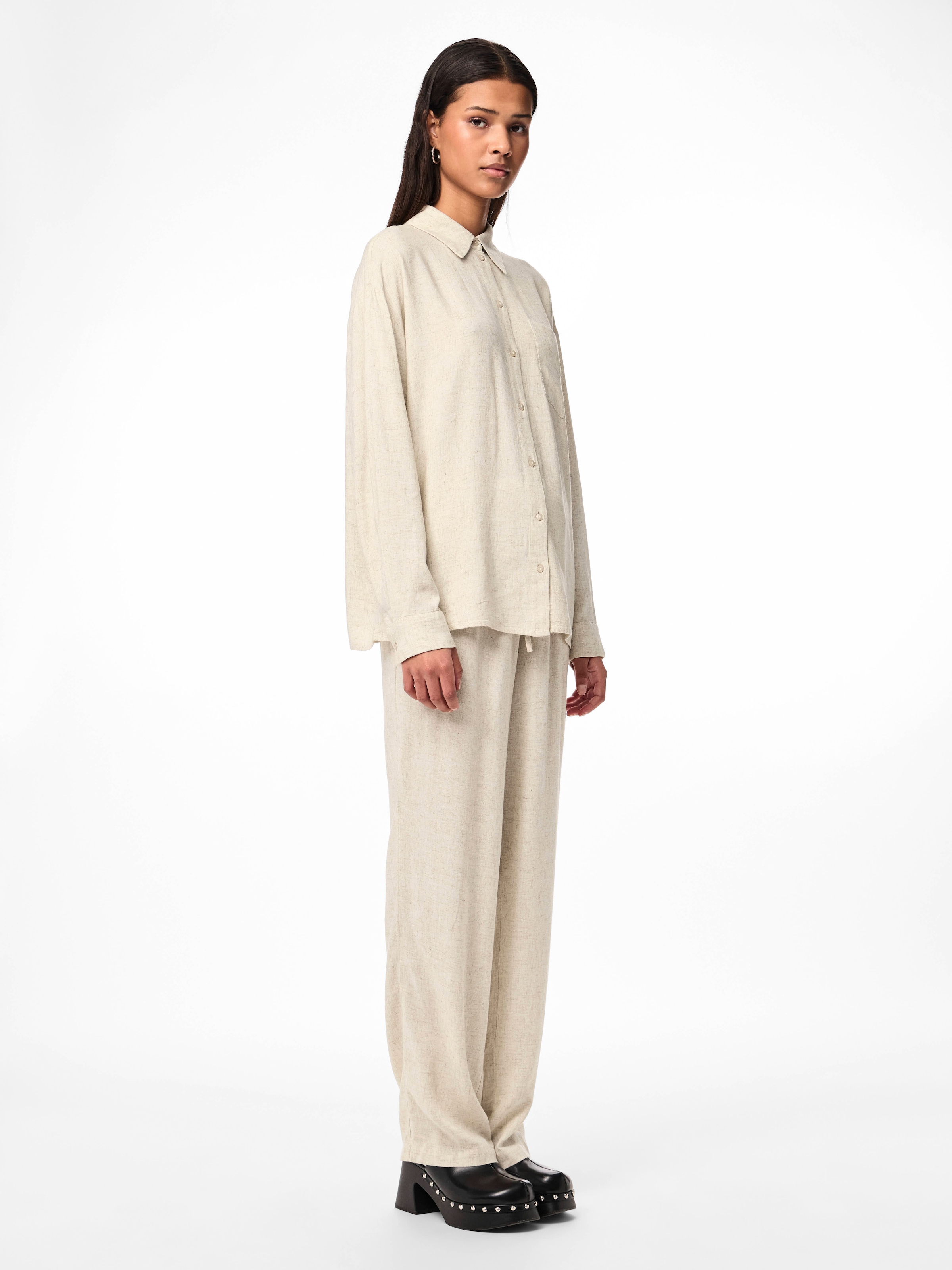 pieces Hemdbluse »PCPIA LS LOOSE SHIRT WVN NOOS«