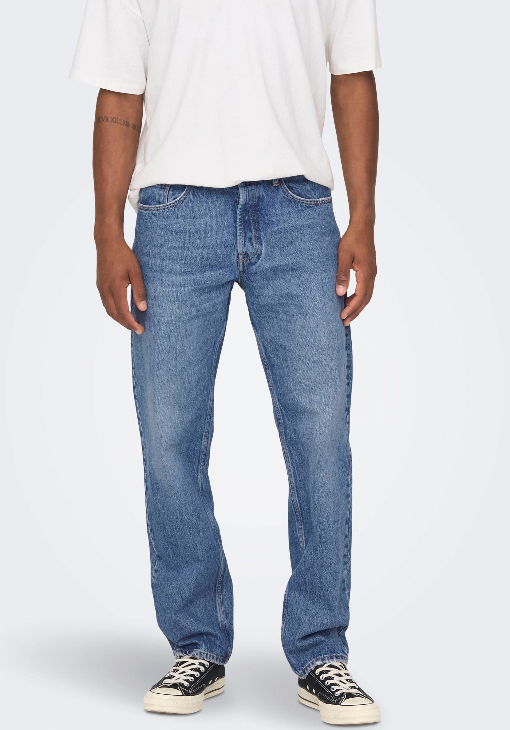 Regular-fit-Jeans »ONSEDGE STRAIGHT BROMO 0017 DOT DNM NOOS«